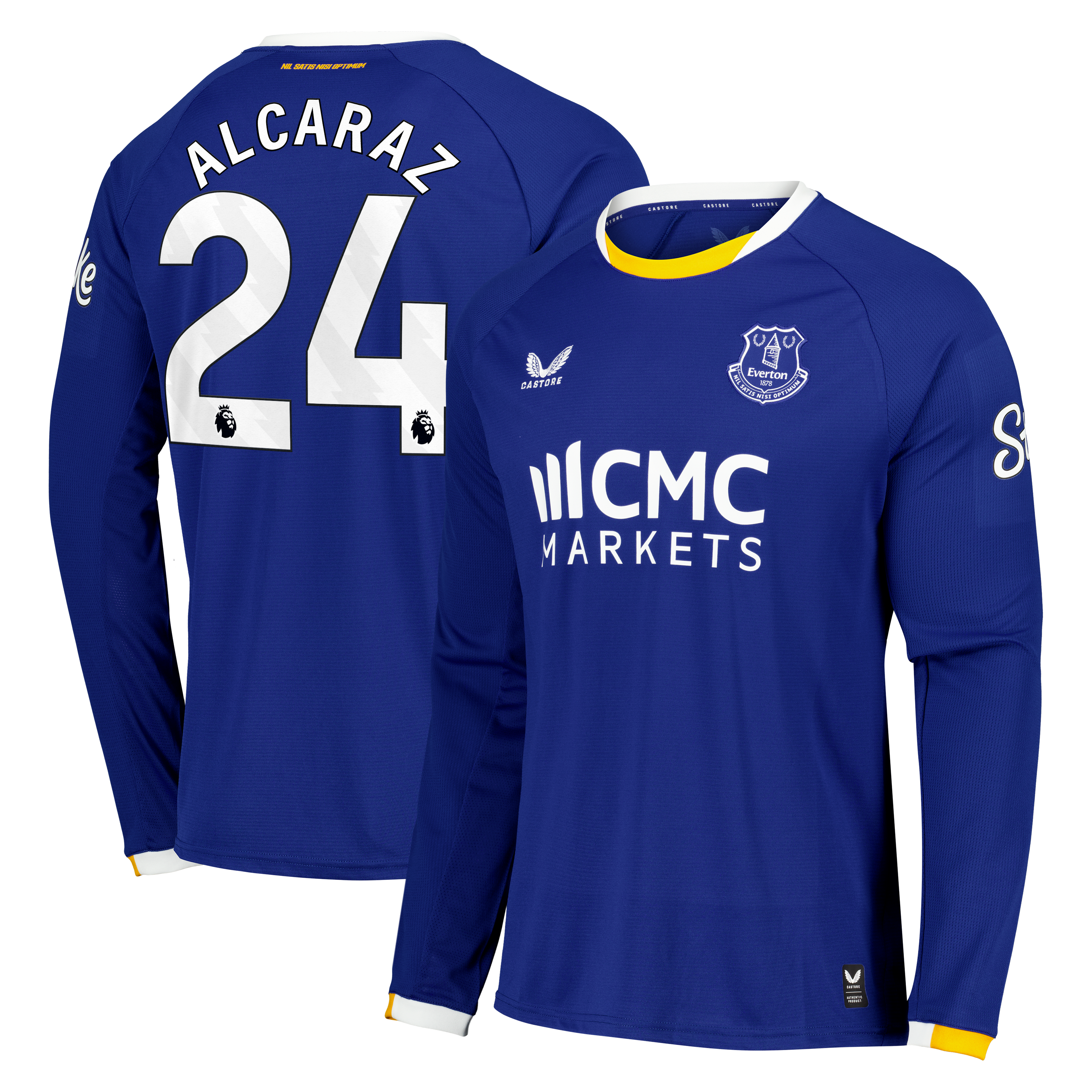 Everton Castore Home Replica Shirt 2026-27 - Long Sleeve with Alcaraz 24 printing, , rebel_hi-res