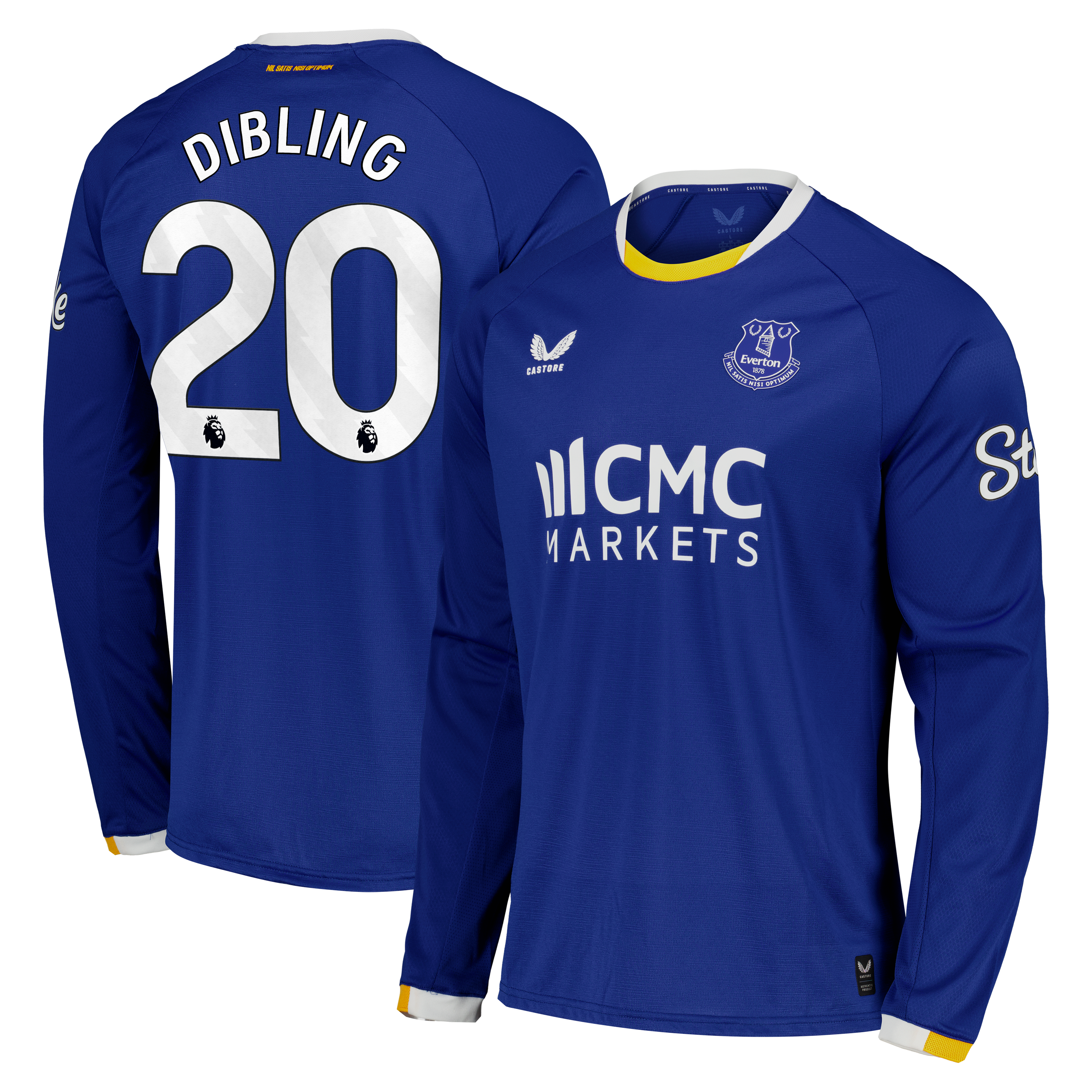 Everton Castore Home Pro Shirt 2026-27 - Long Sleeve with Dibling 20 printing, , rebel_hi-res