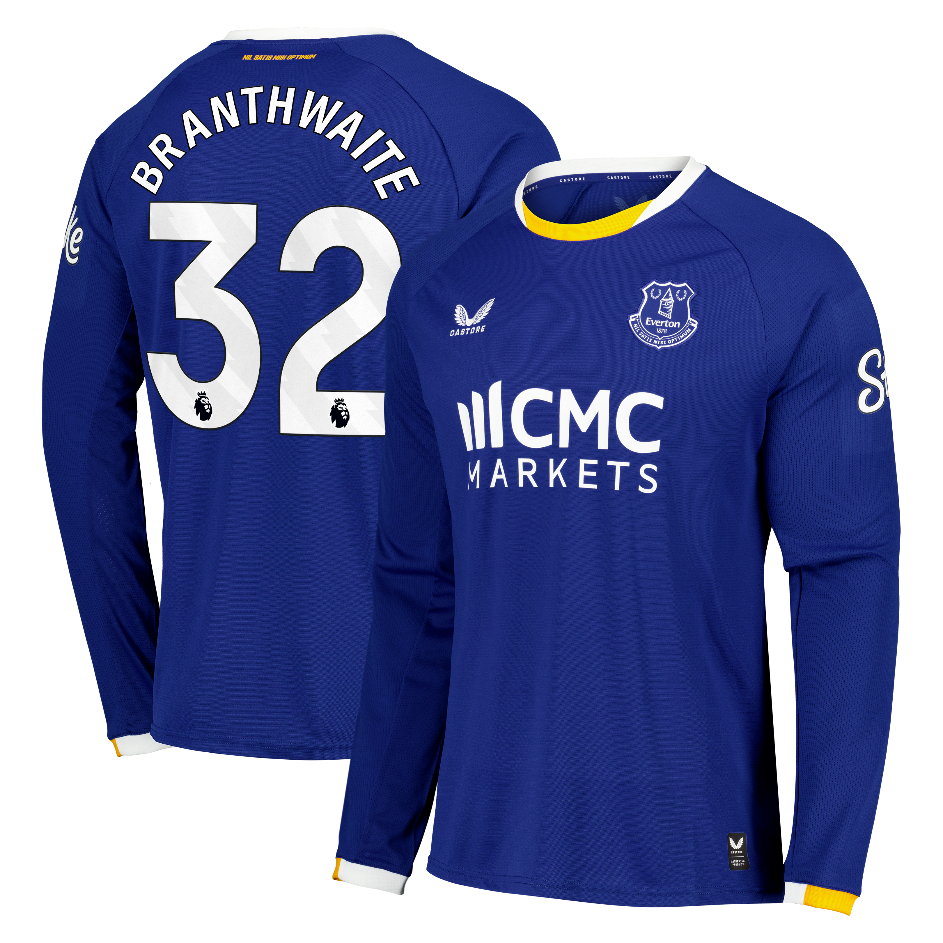 Everton Castore Home Replica Shirt 2026-27 - Long Sleeve with Branthwaite 32 printing, , rebel_hi-res