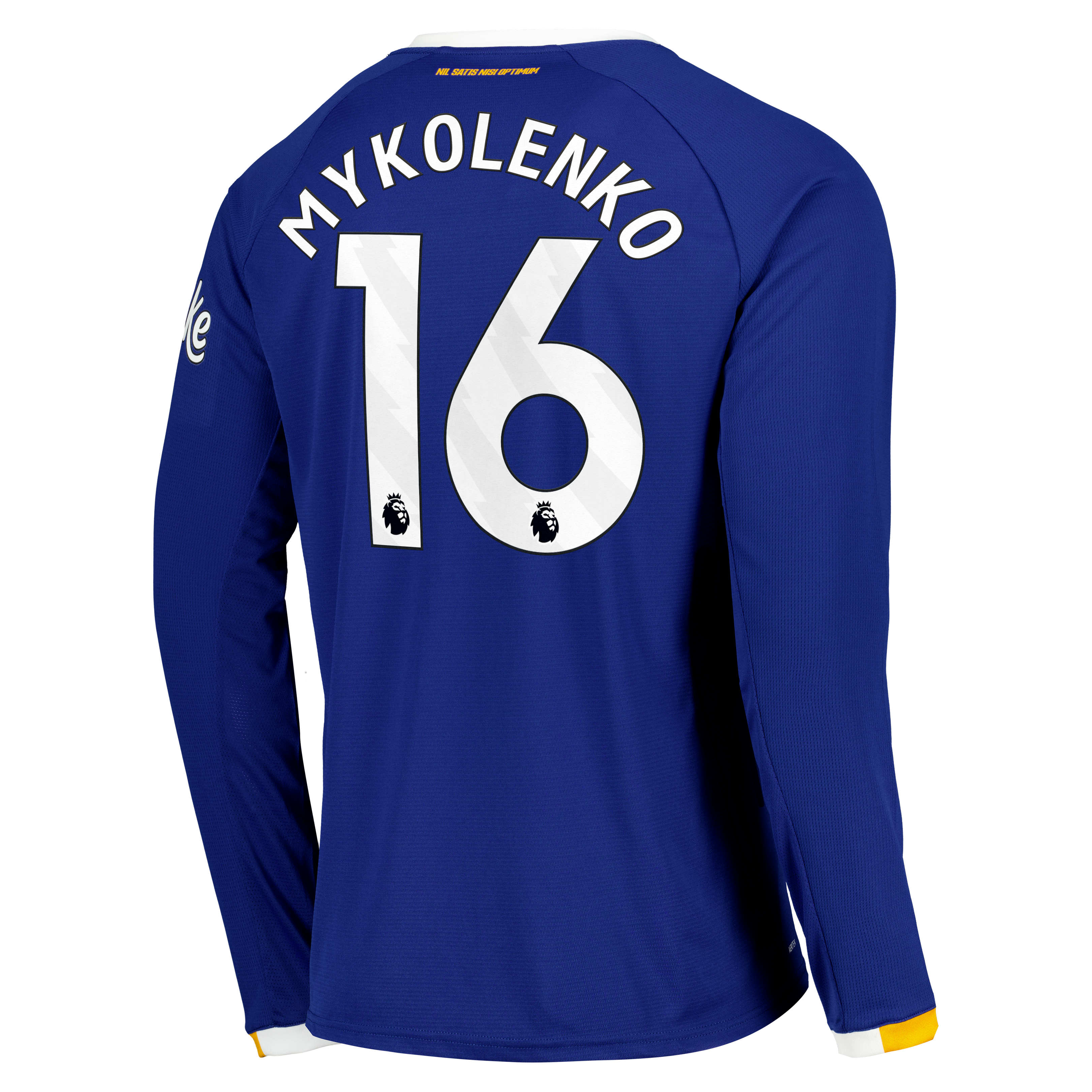 Everton Castore Home Replica Shirt 2026-27 - Long Sleeve with Mykolenko 16 printing, , rebel_hi-res