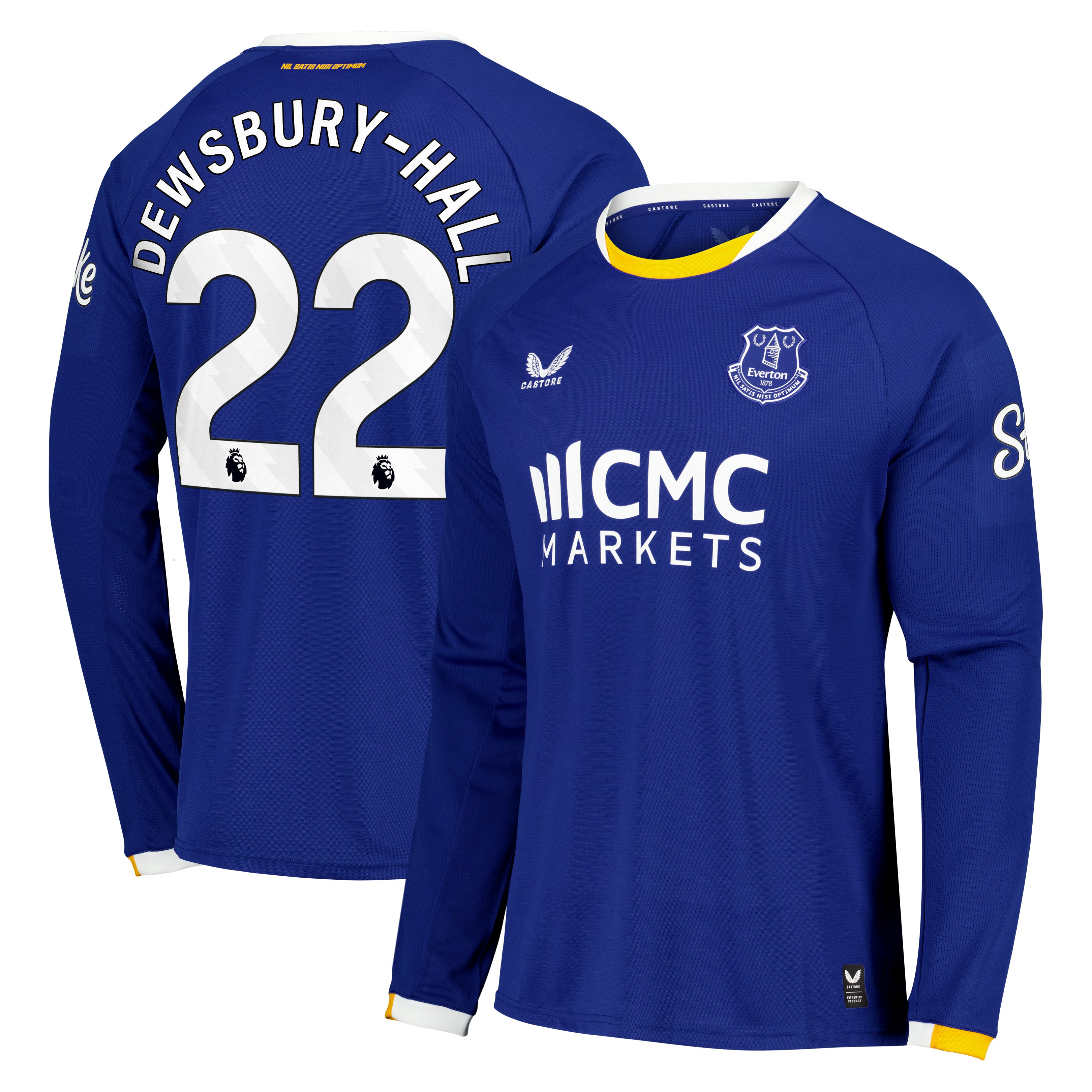 Everton Castore Home Replica Shirt 2026-27 - Long Sleeve with Dewsbury-Hall 22 printing, , rebel_hi-res