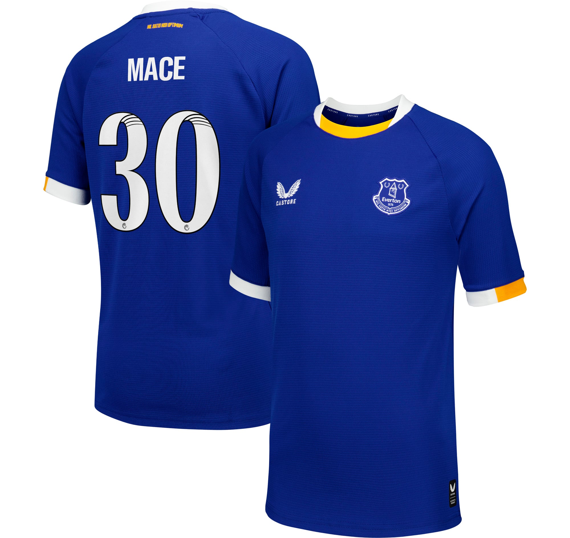 Everton WSL Castore Home Replica Shirt 2026-27 - Kids with Mace 30 printing