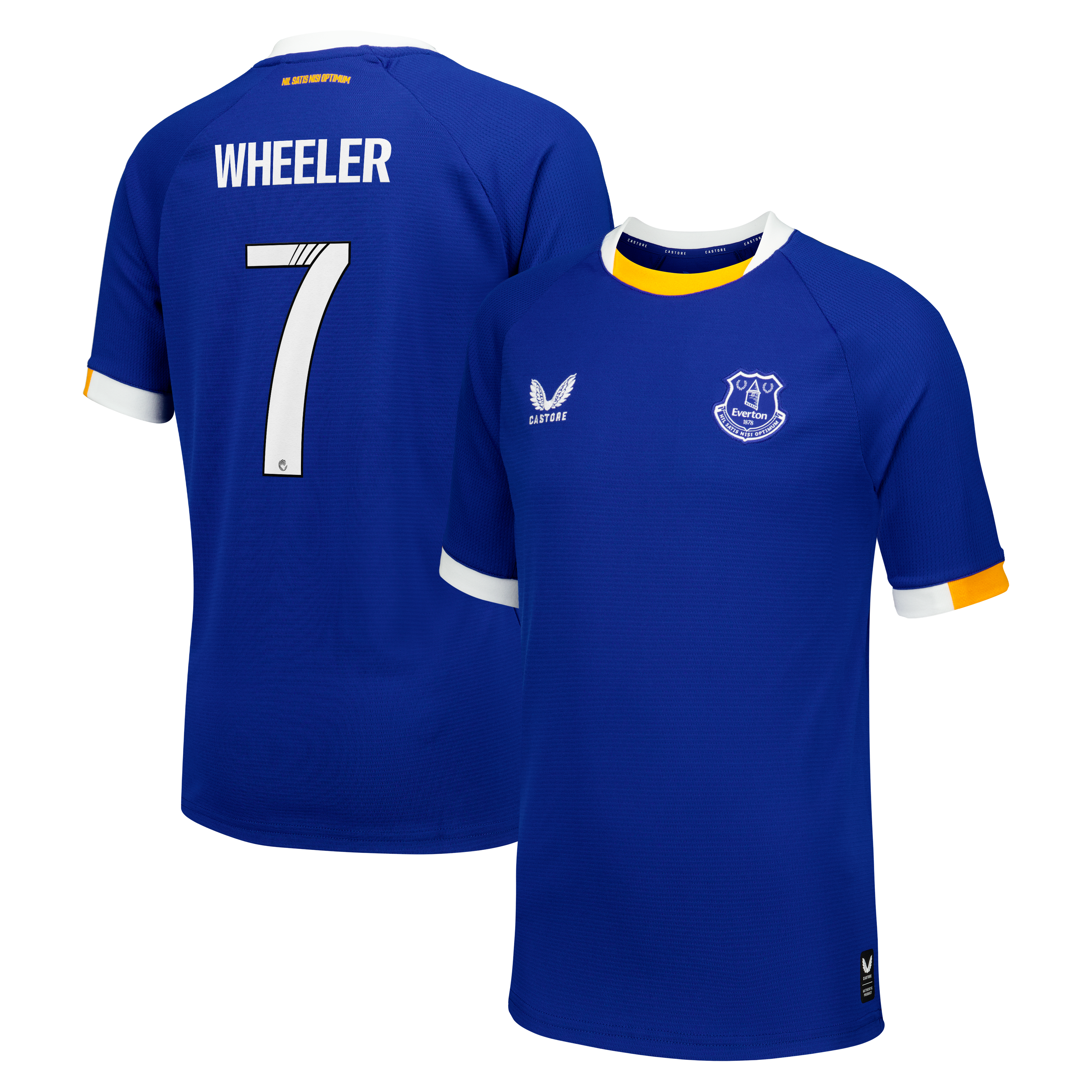 Everton WSL Castore Home Replica Shirt 2026-27 - Kids with Wheeler 7 printing