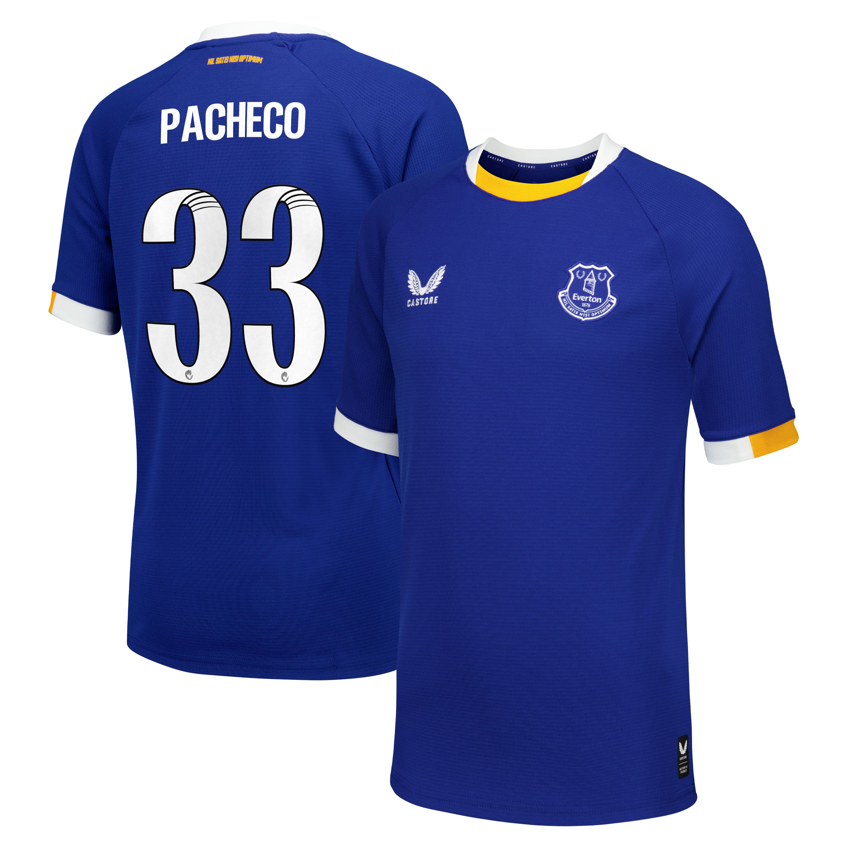 Everton WSL Castore Home Replica Shirt 2026-27 - Kids with Pacheco 33 printing