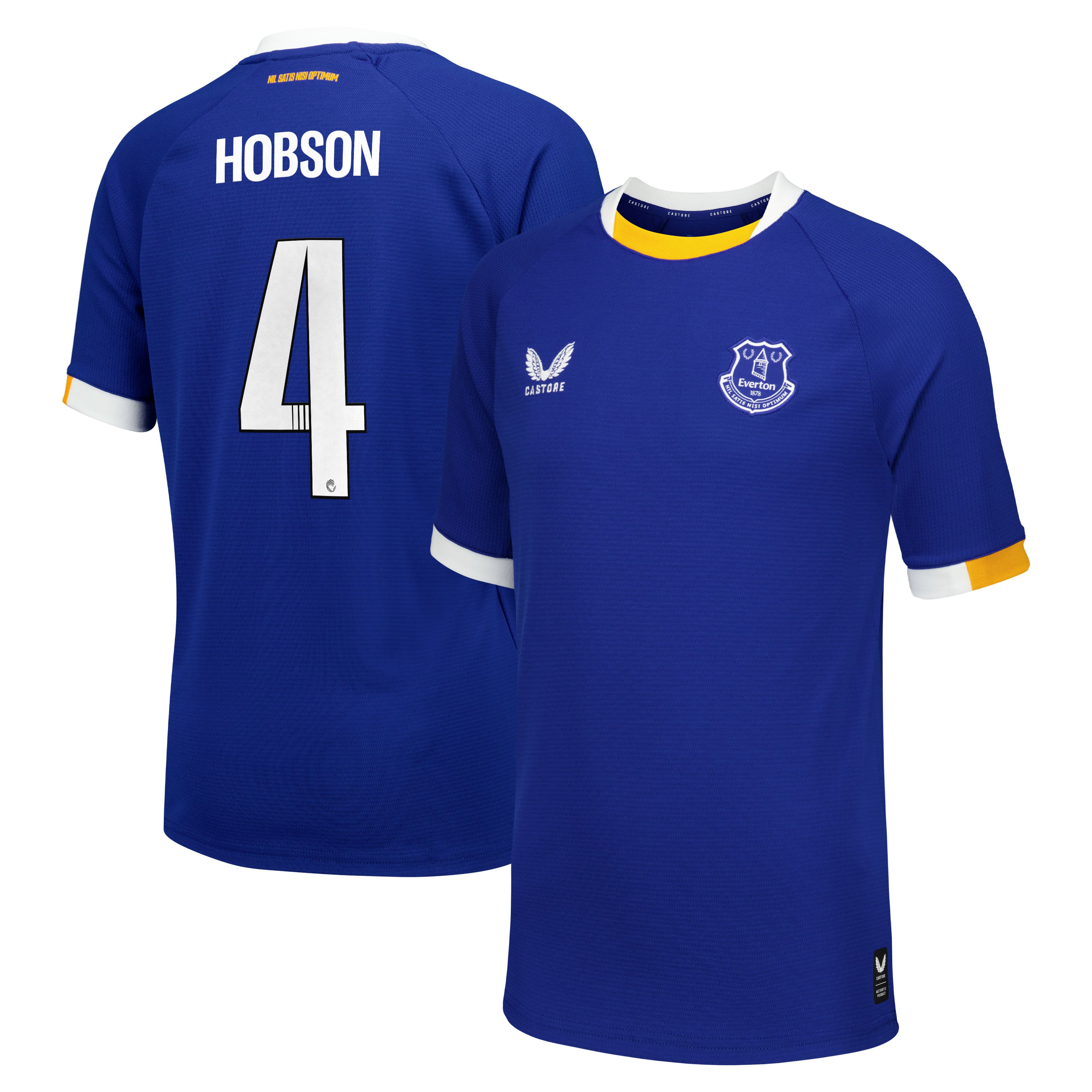 Everton WSL Castore Home Replica Shirt 2026-27 - Kids with Hobson 4 printing
