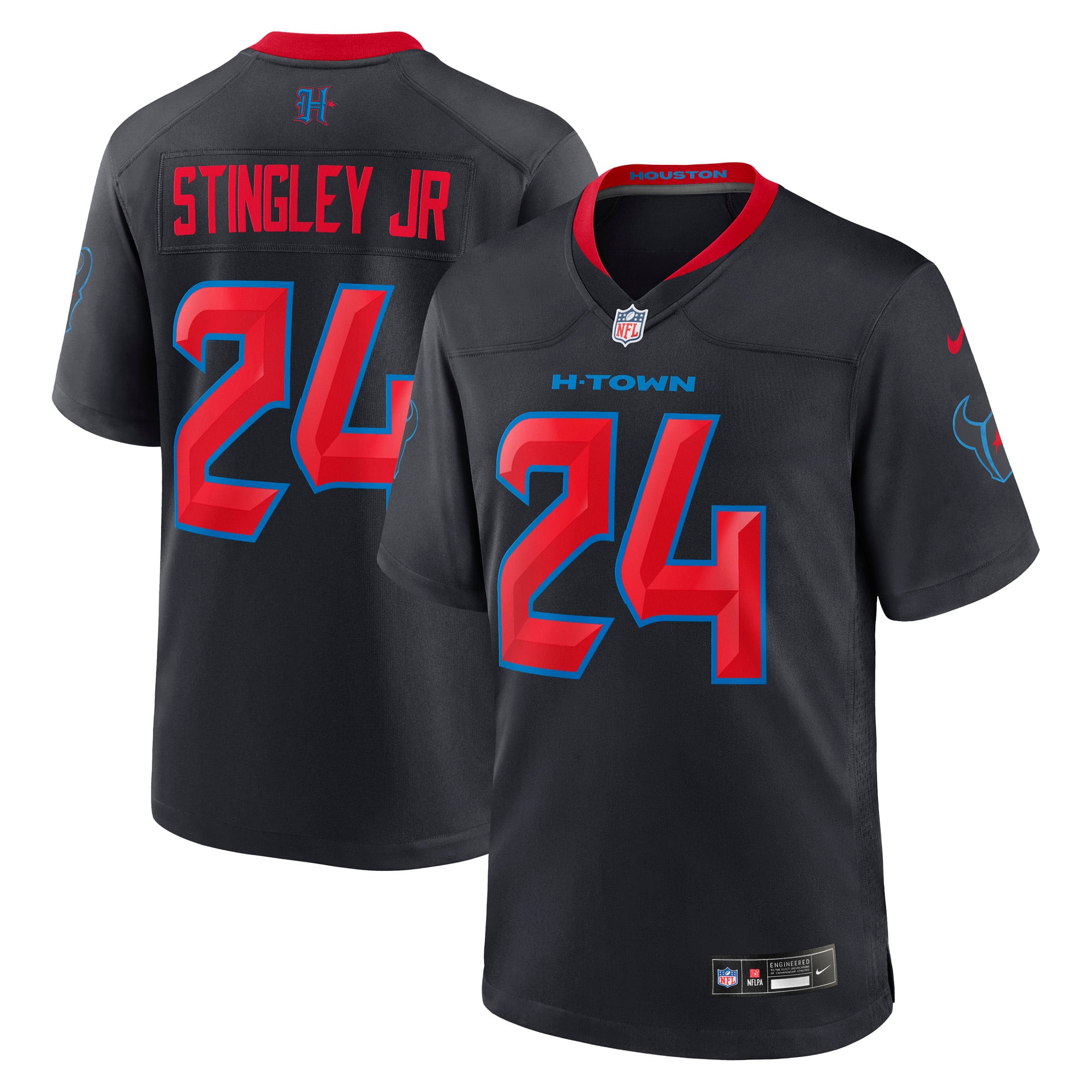 Houston Texans Nike Secondary Alternate Game Jersey - Black - Derek Stingley Jr - Mens