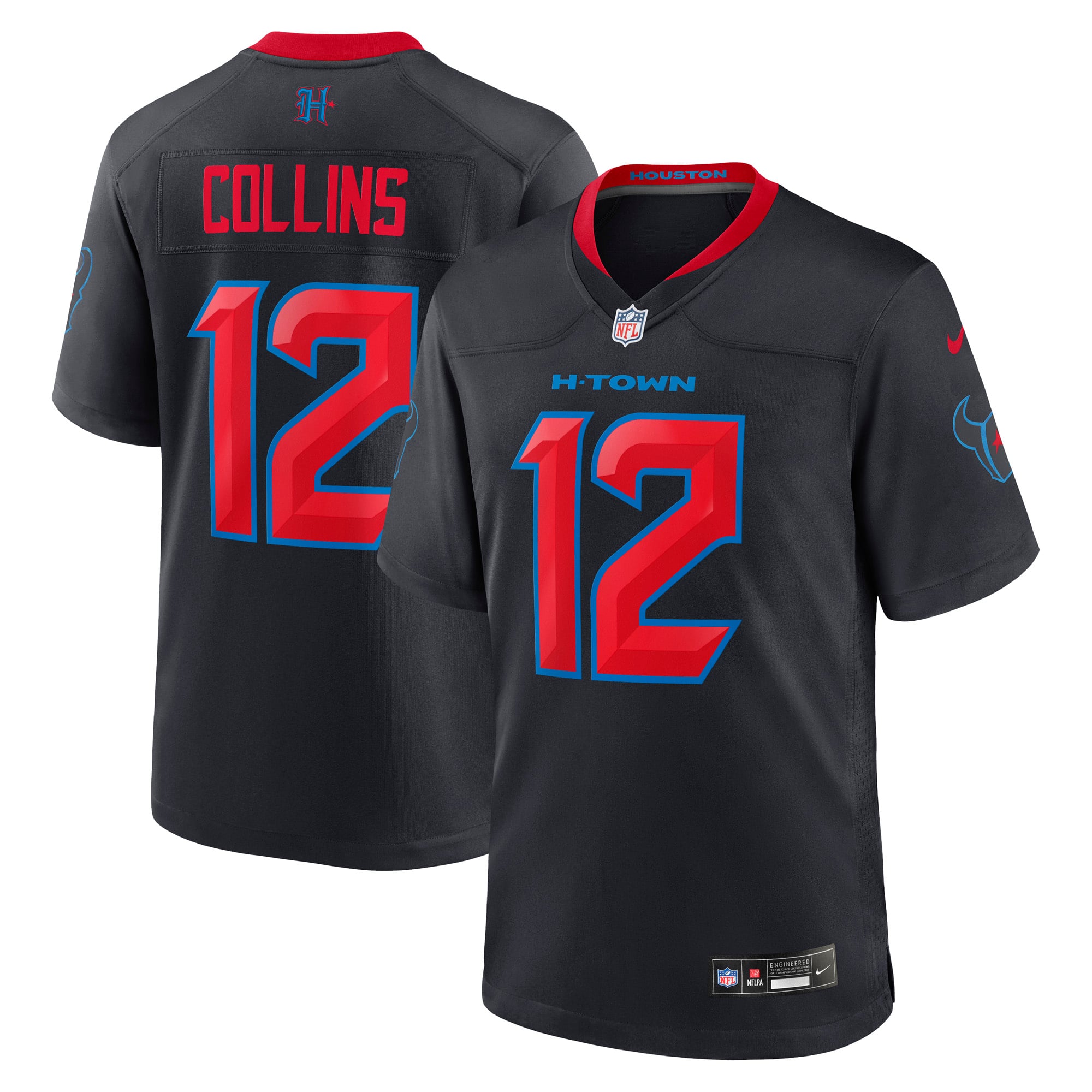 Houston Texans Nike Secondary Alternate Game Jersey - Black - Nico Collins - Mens, , rebel_hi-res