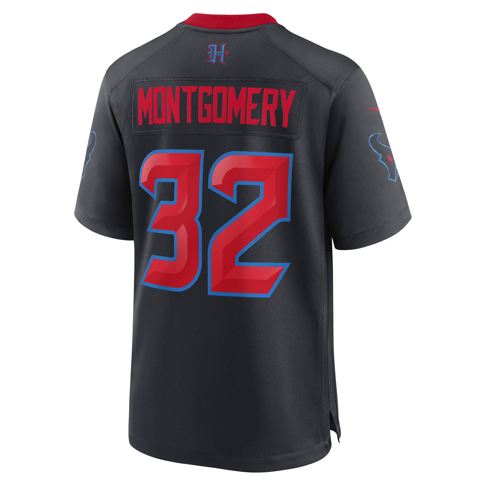Houston Texans Nike Secondary Alternate Game Jersey - Black - David Montgomery - Mens, , rebel_hi-res