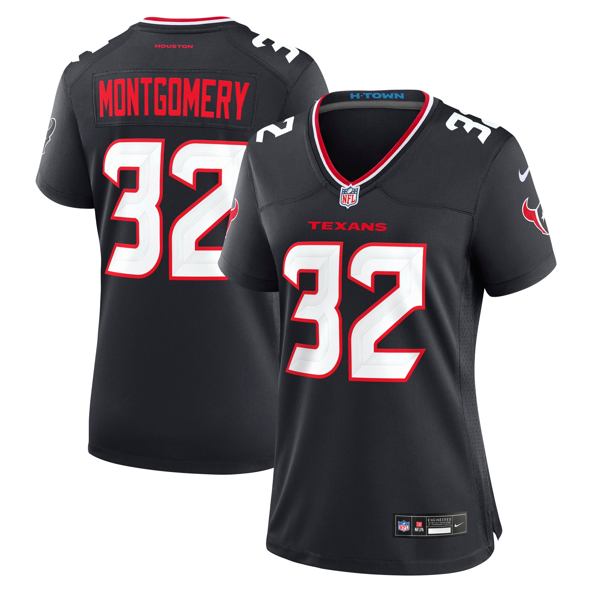 Houston Texans Nike Home Game Jersey - Black - David Montgomery - Womens