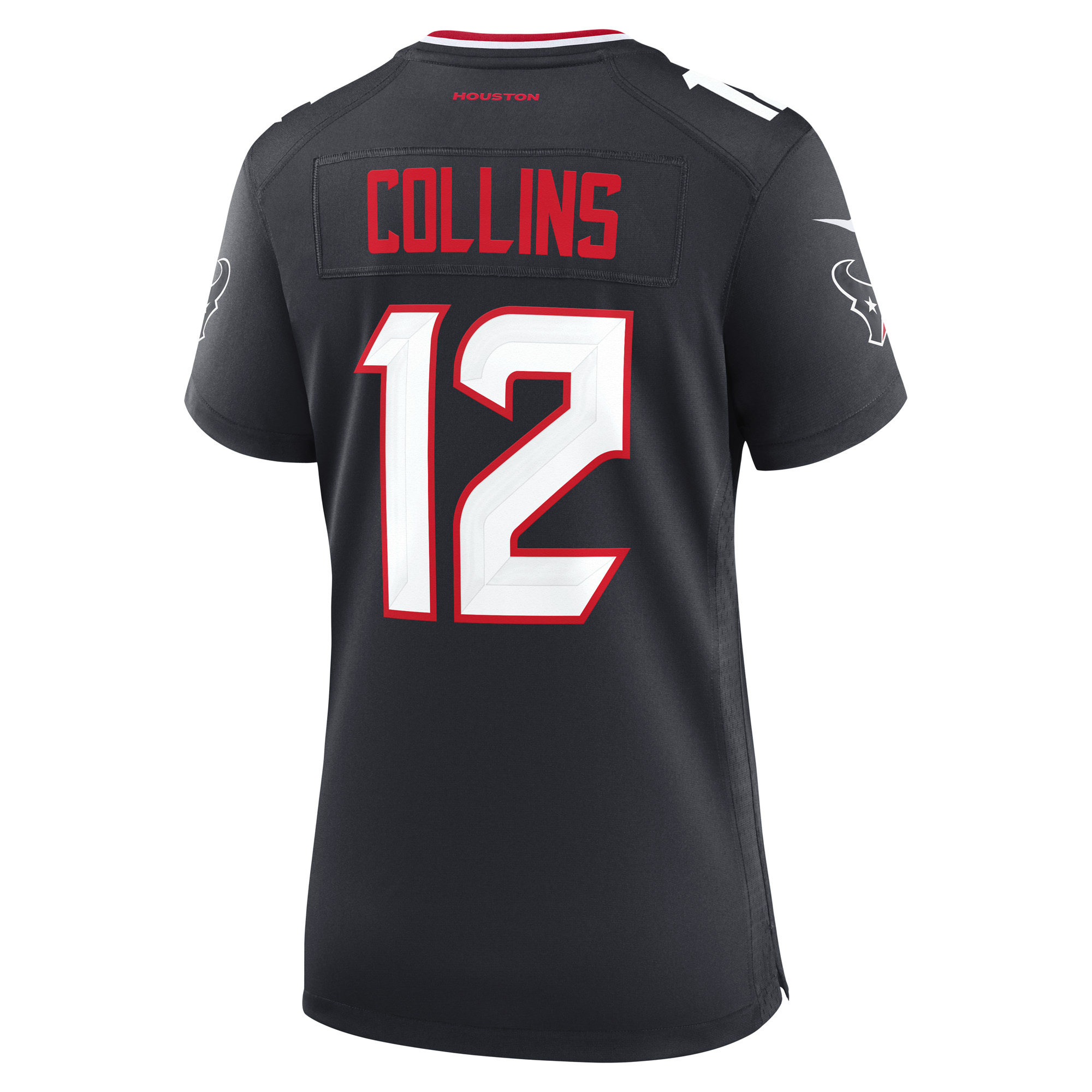 Houston Texans Nike Home Game Jersey - Black - Nico Collins - Womens, , rebel_hi-res