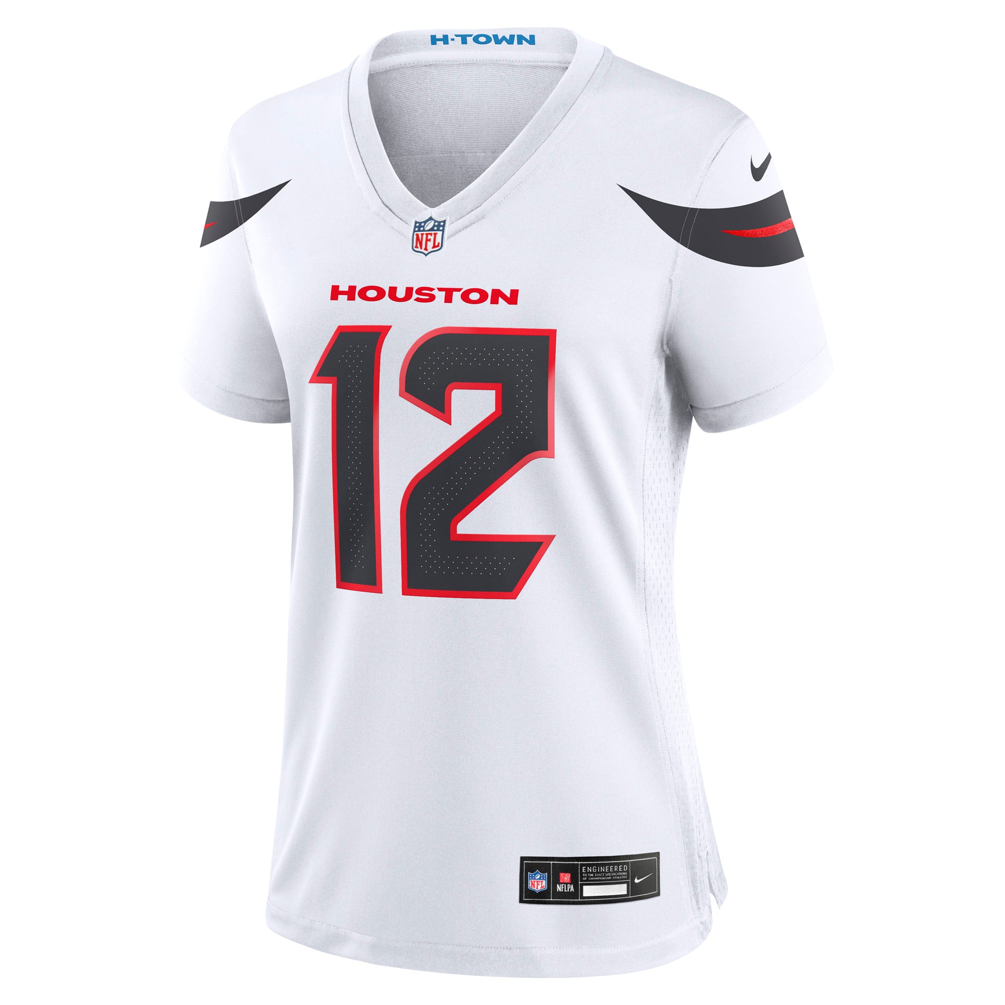 Houston Texans Nike Road Game Jersey - White - Nico Collins - Womens, , rebel_hi-res