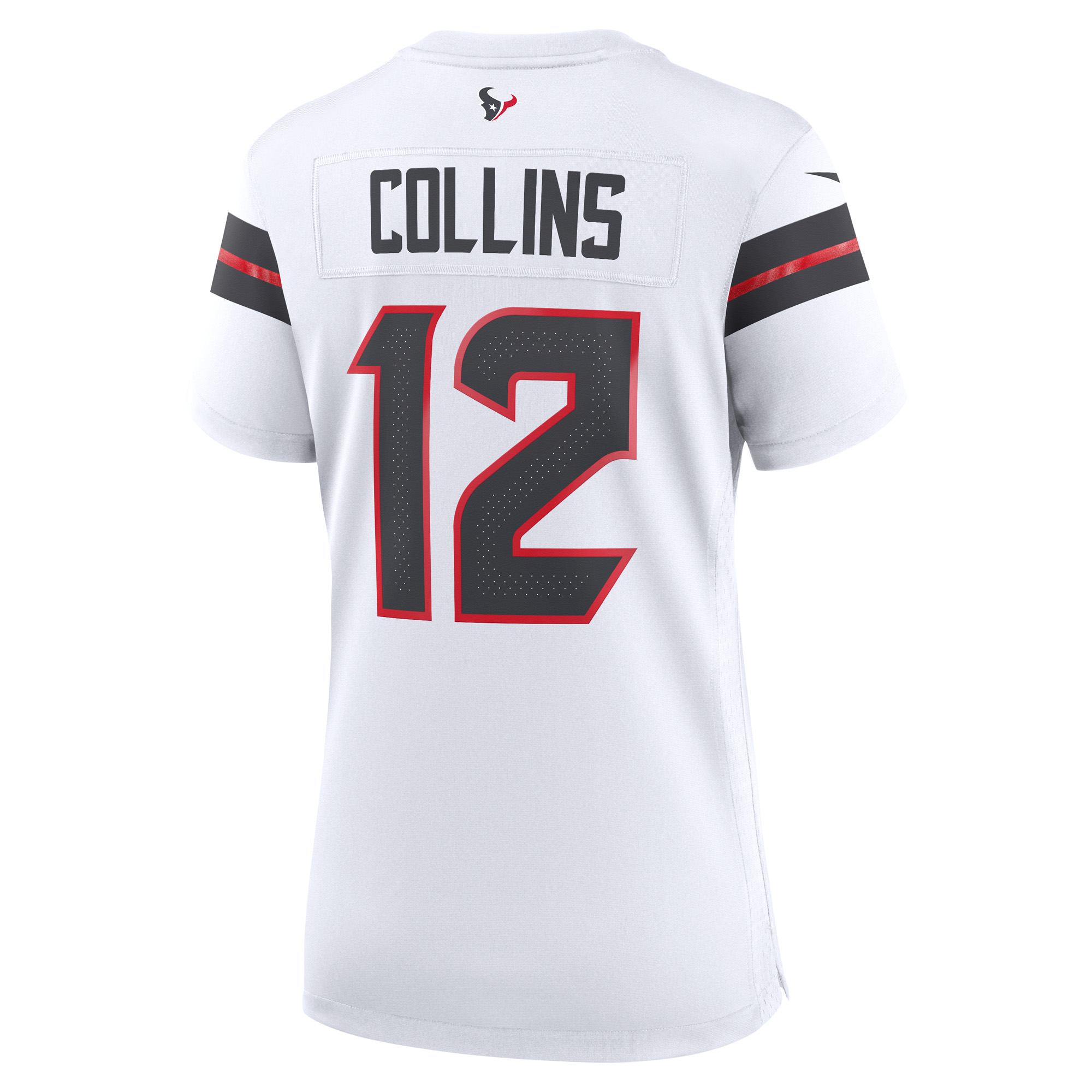 Houston Texans Nike Road Game Jersey - White - Nico Collins - Womens, , rebel_hi-res