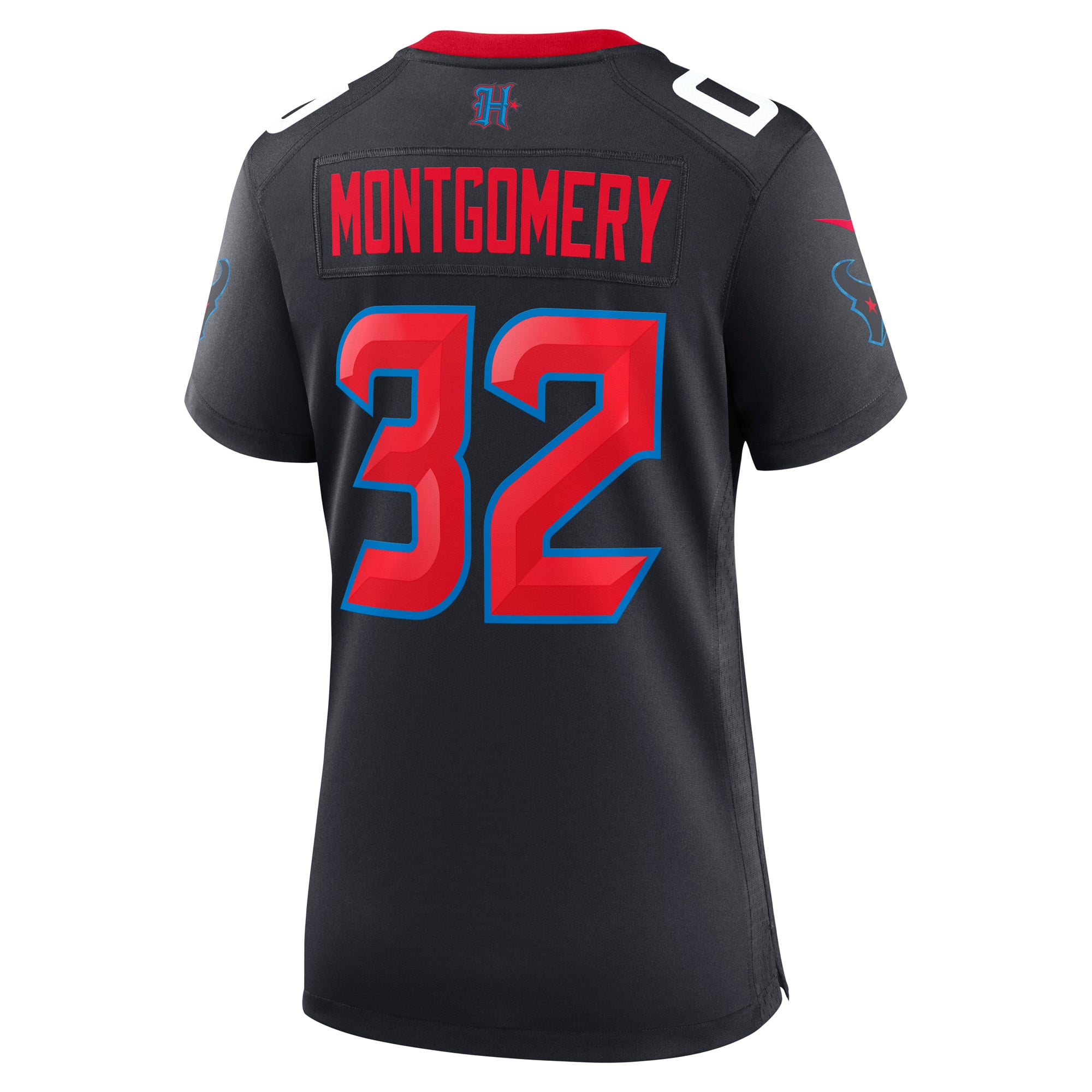 Houston Texans Nike Secondary Alternate Game Jersey - Black - David Montgomery - Womens, , rebel_hi-res