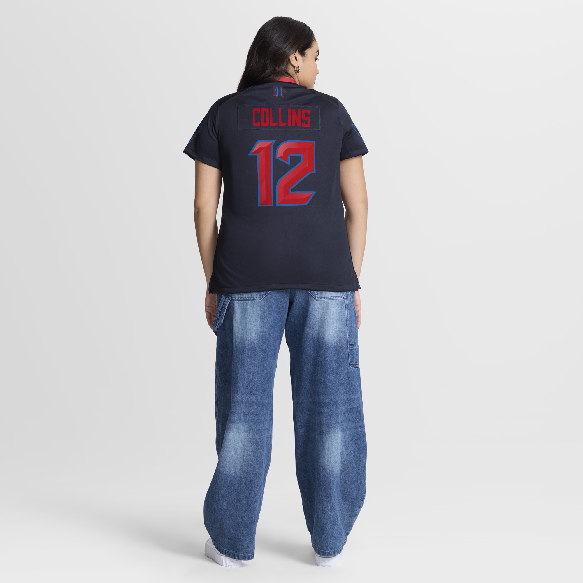 Houston Texans Nike Secondary Alternate Game Jersey - Black - Nico Collins - Womens, , rebel_hi-res