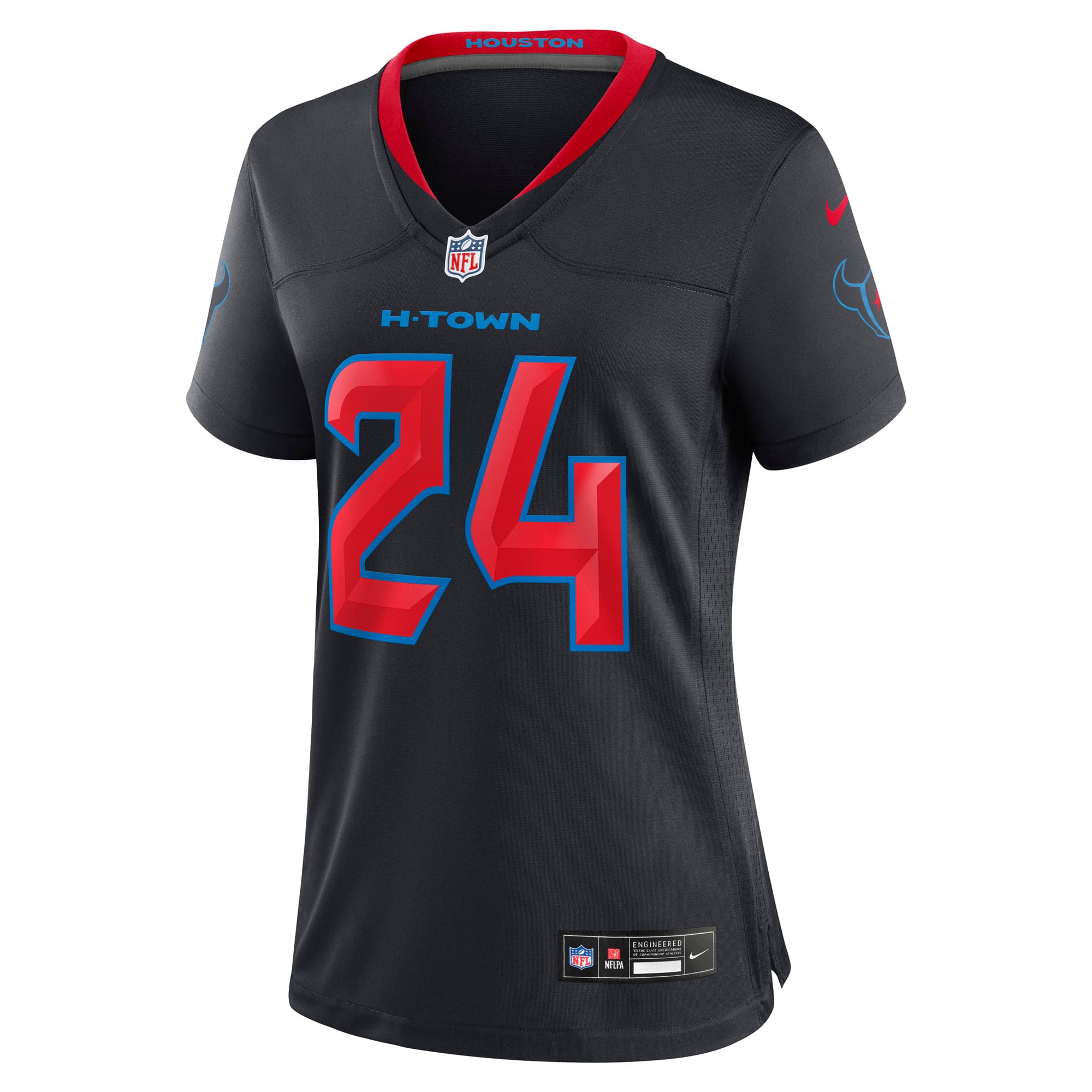 Houston Texans Nike Secondary Alternate Game Jersey - Black - Derek Stingley Jr - Womens, , rebel_hi-res