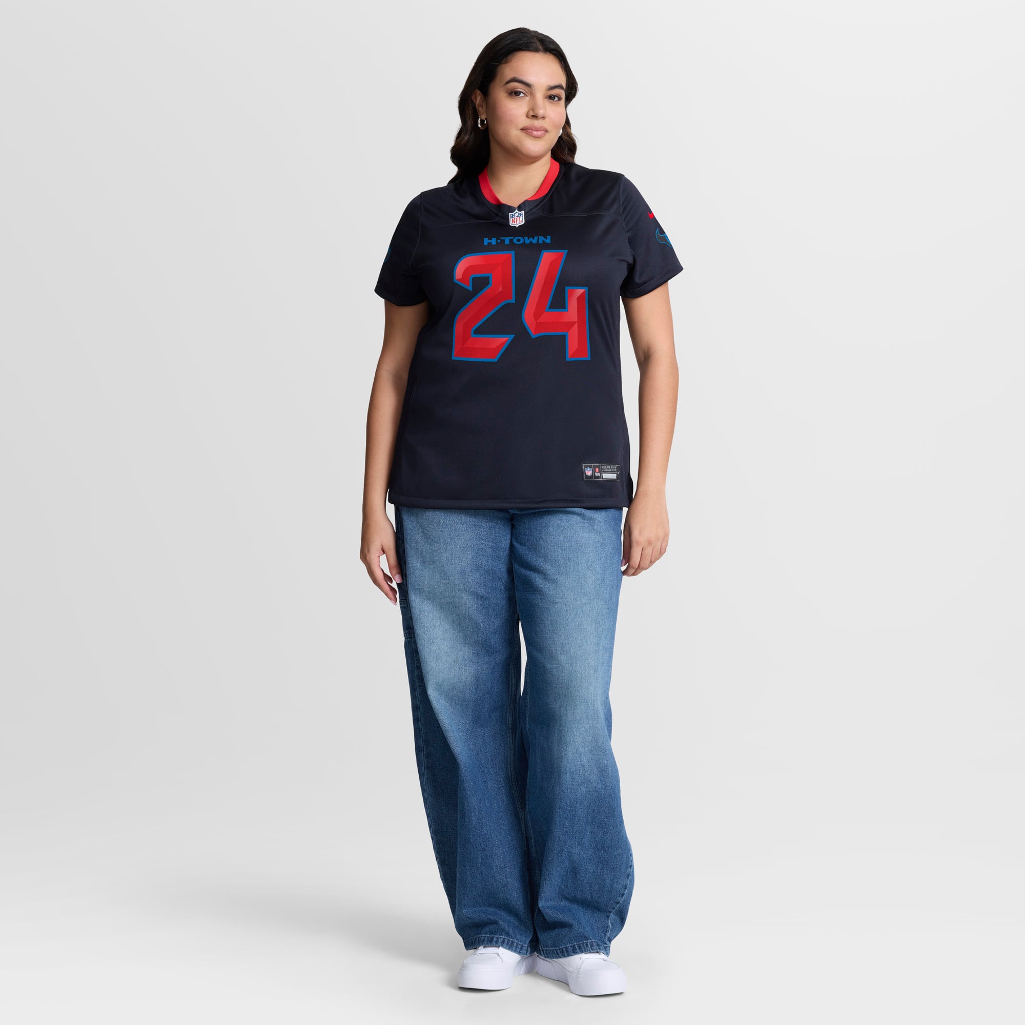 Houston Texans Nike Secondary Alternate Game Jersey - Black - Derek Stingley Jr - Womens, , rebel_hi-res