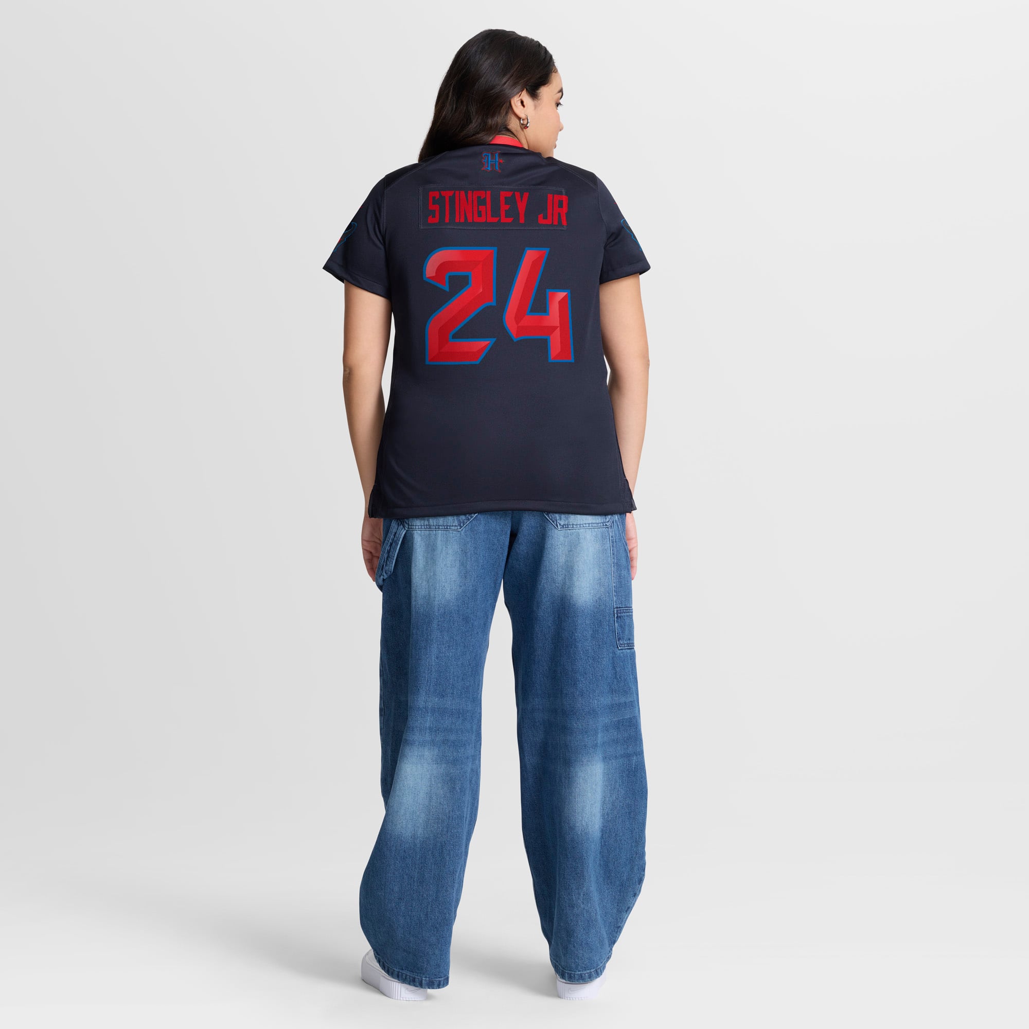 Houston Texans Nike Secondary Alternate Game Jersey - Black - Derek Stingley Jr - Womens, , rebel_hi-res