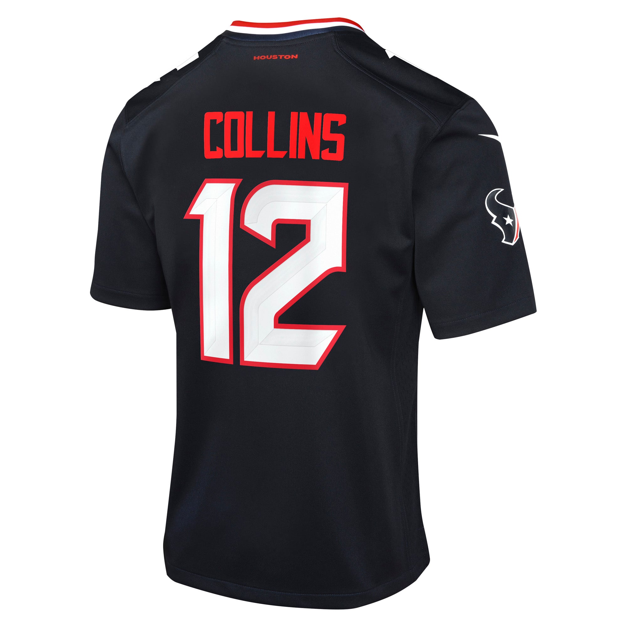 Houston Texans Nike Home Game Jersey - Black - Nico Collins - Youth, , rebel_hi-res