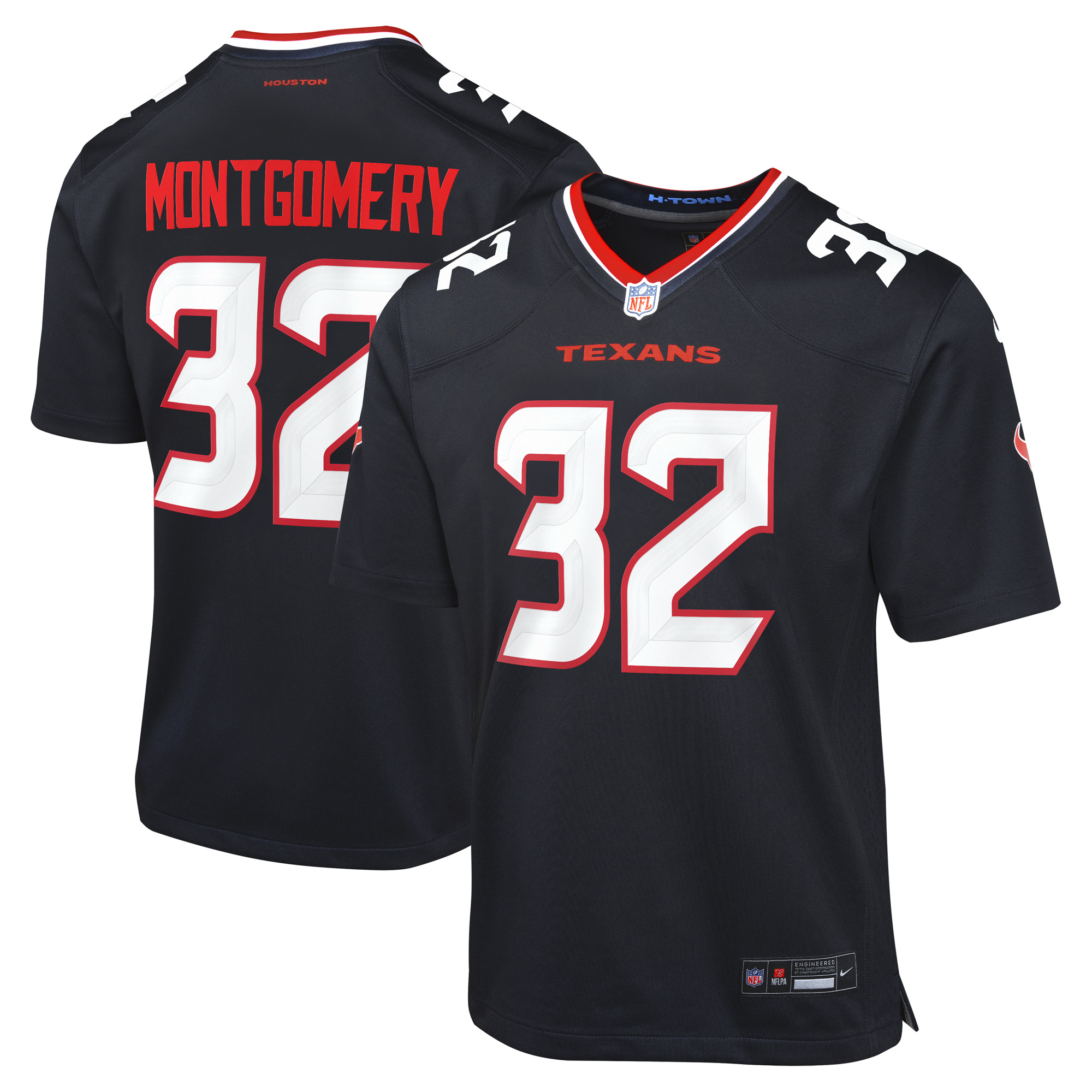 Houston Texans Nike Home Game Jersey - Navy - David Montgomery - Youth, , rebel_hi-res
