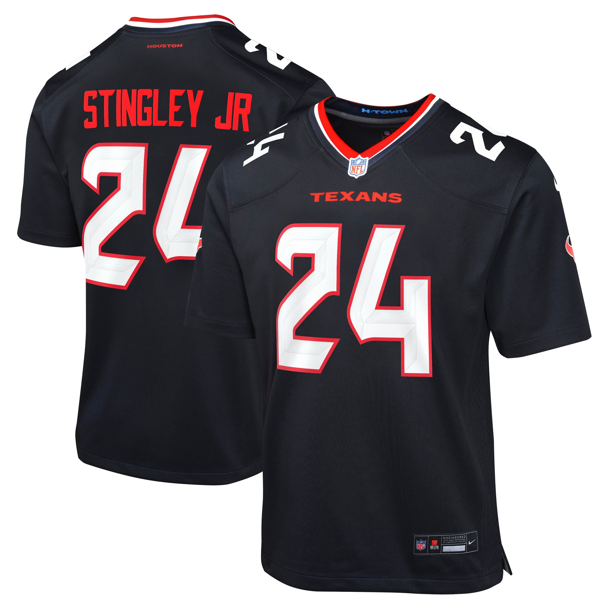 Houston Texans Nike Home Game Jersey - Navy - Derek Stingley Jr. - Youth, , rebel_hi-res