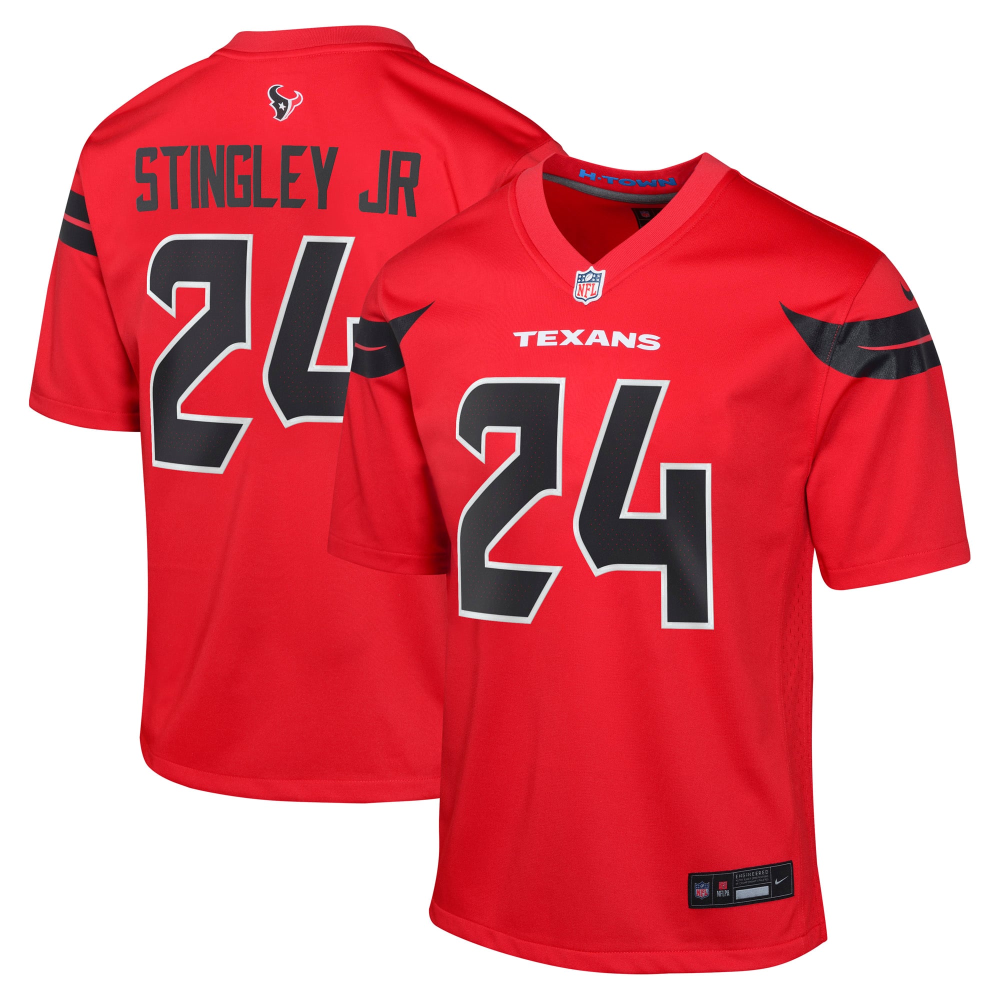 Houston Texans Nike Game Alternate Jersey - Red - Derek Stingley Jr. - Youth, , rebel_hi-res