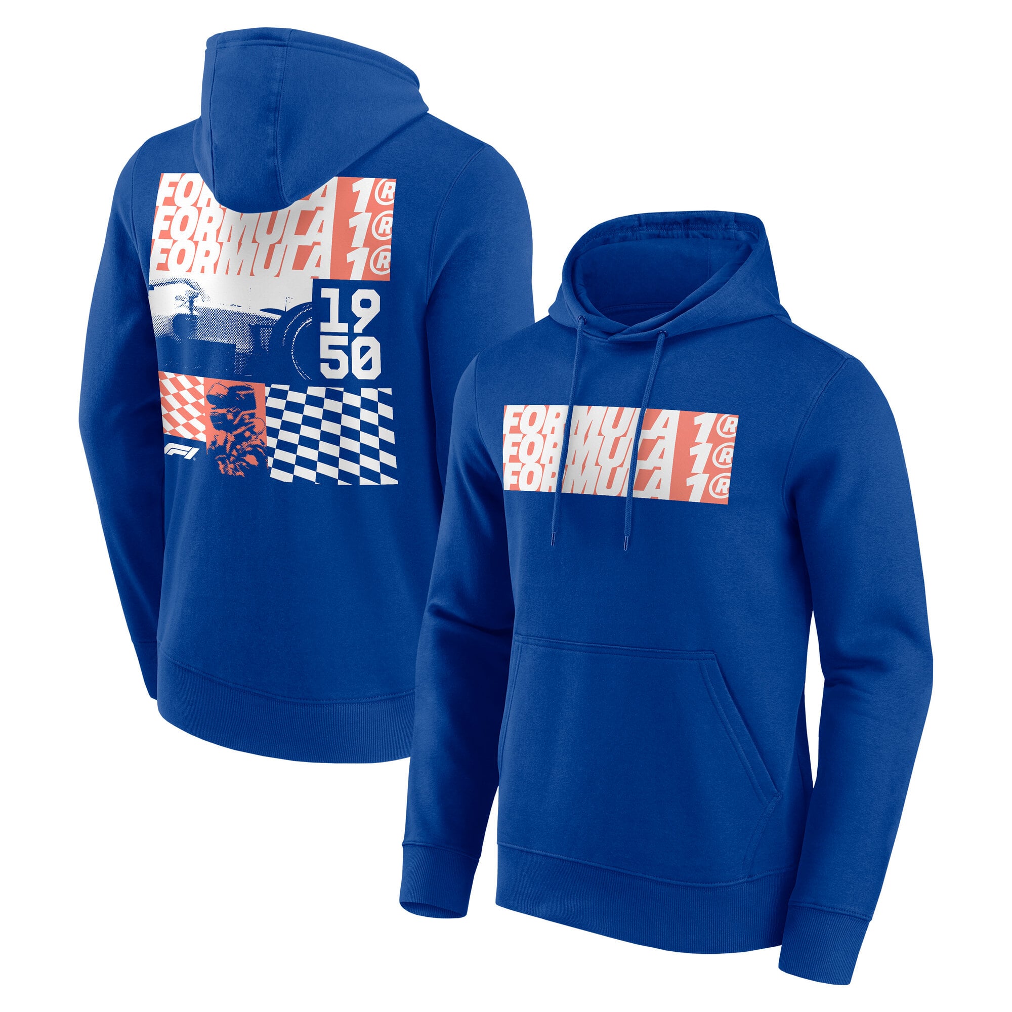 Formula 1 Halftone Graphic Hoodie - Royal - Mens