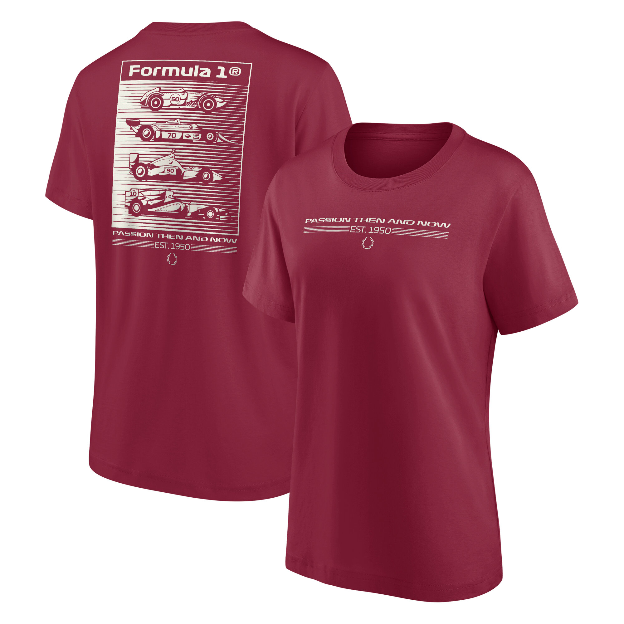 Formula 1 Heritage Graphic T-Shirt - Claret - Womens, , rebel_hi-res