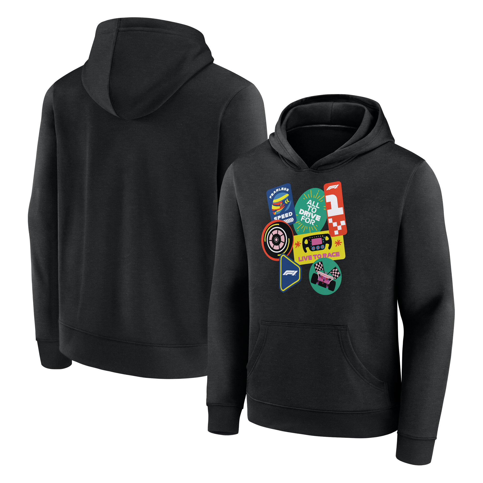 Formula 1 Street Graphic Hoodie - Black - Youth, , rebel_hi-res