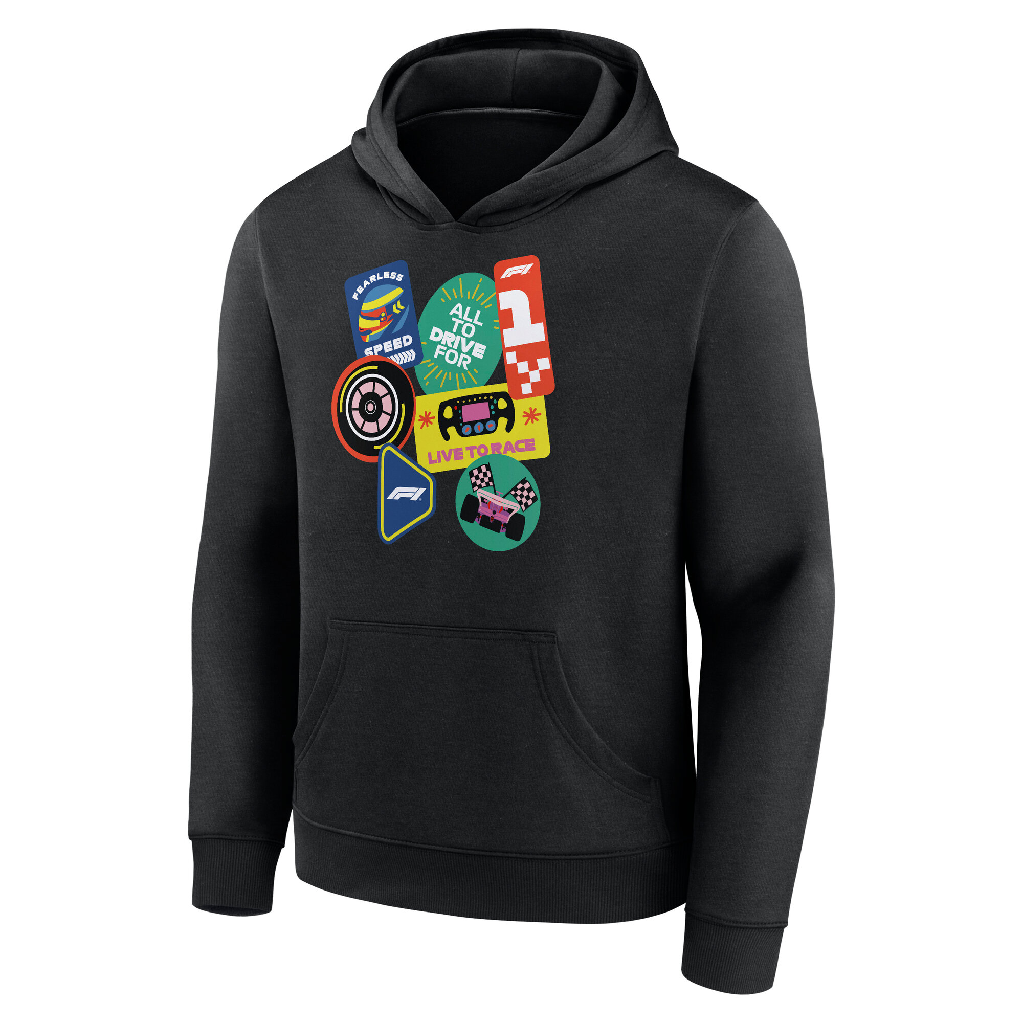 Formula 1 Street Graphic Hoodie - Black - Youth, , rebel_hi-res