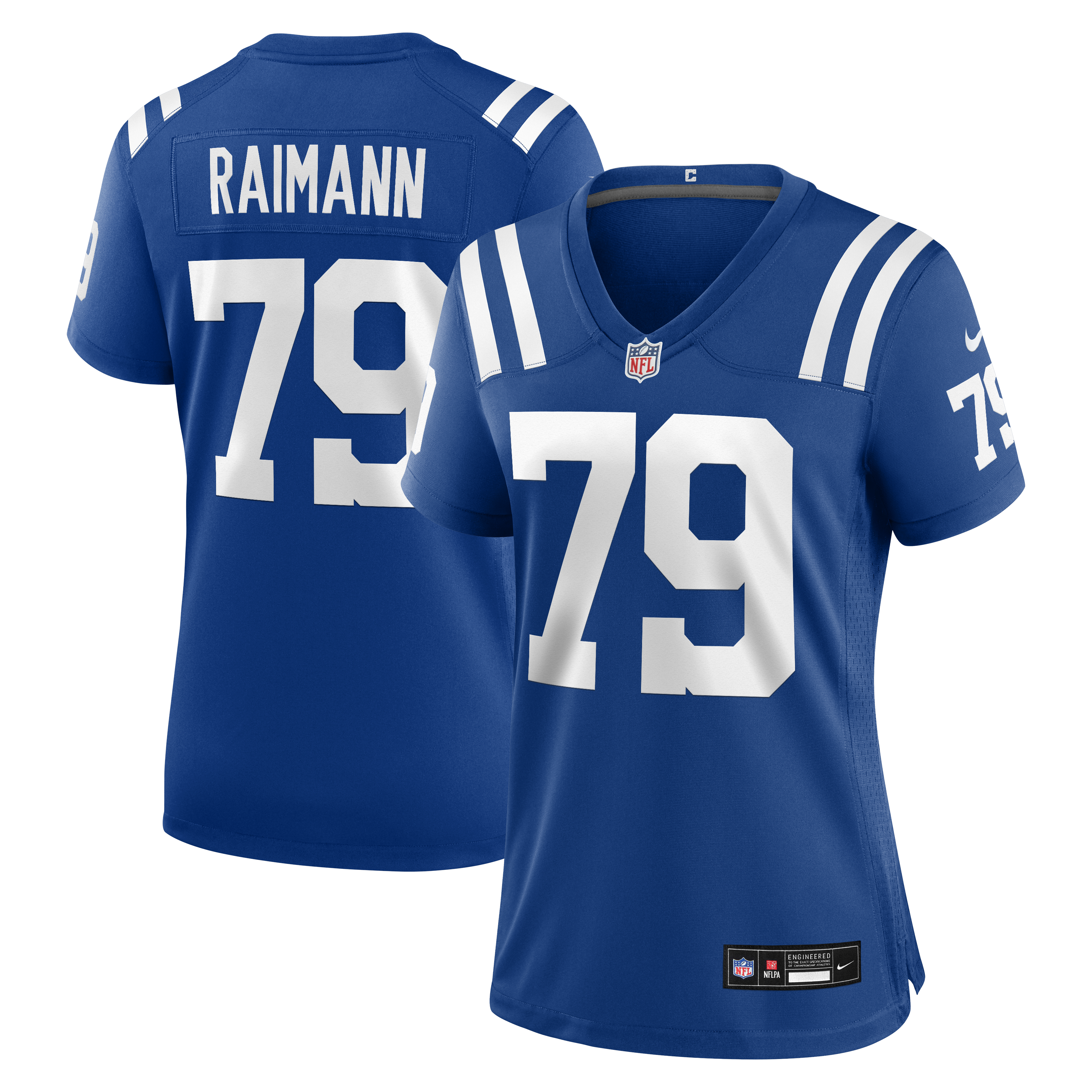 Indianapolis Colts Nike Home Game Jersey - Blue - Bernhard Raimann - Womens, , rebel_hi-res