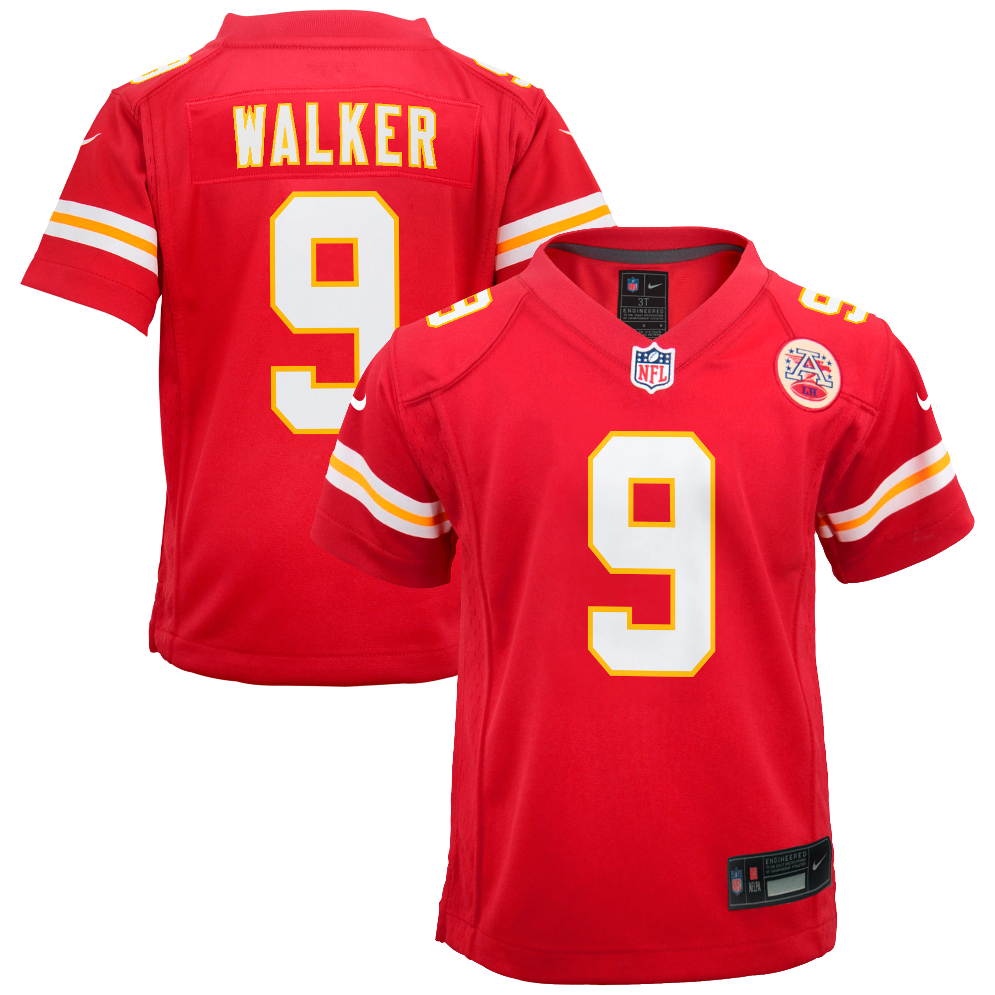 Kansas City Chiefs Nike Home Game Jersey - Red - Kenneth Walker III - Youth, , rebel_hi-res