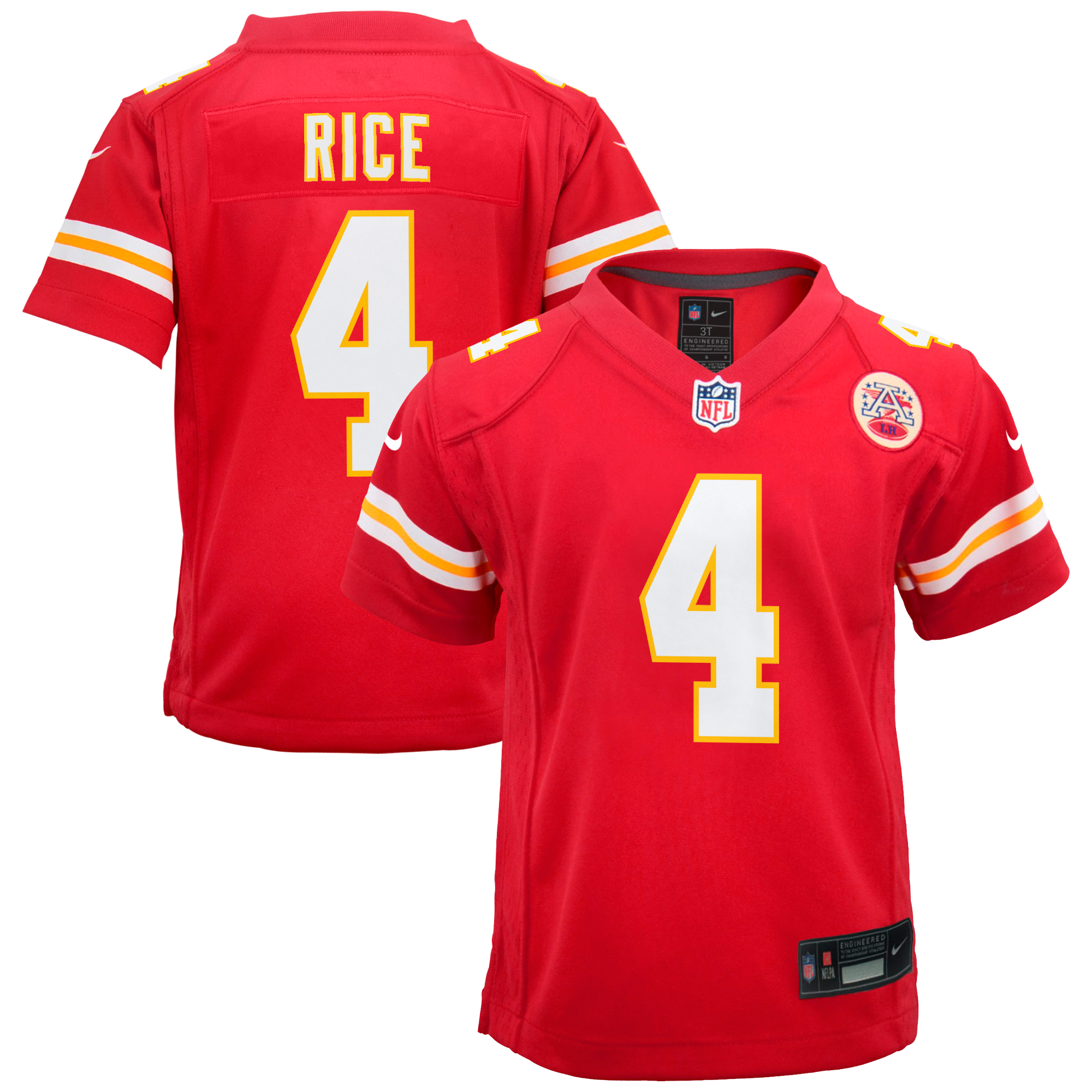 Kansas City Chiefs Nike Home Game Jersey - Red - Rashee Rice - Youth, , rebel_hi-res