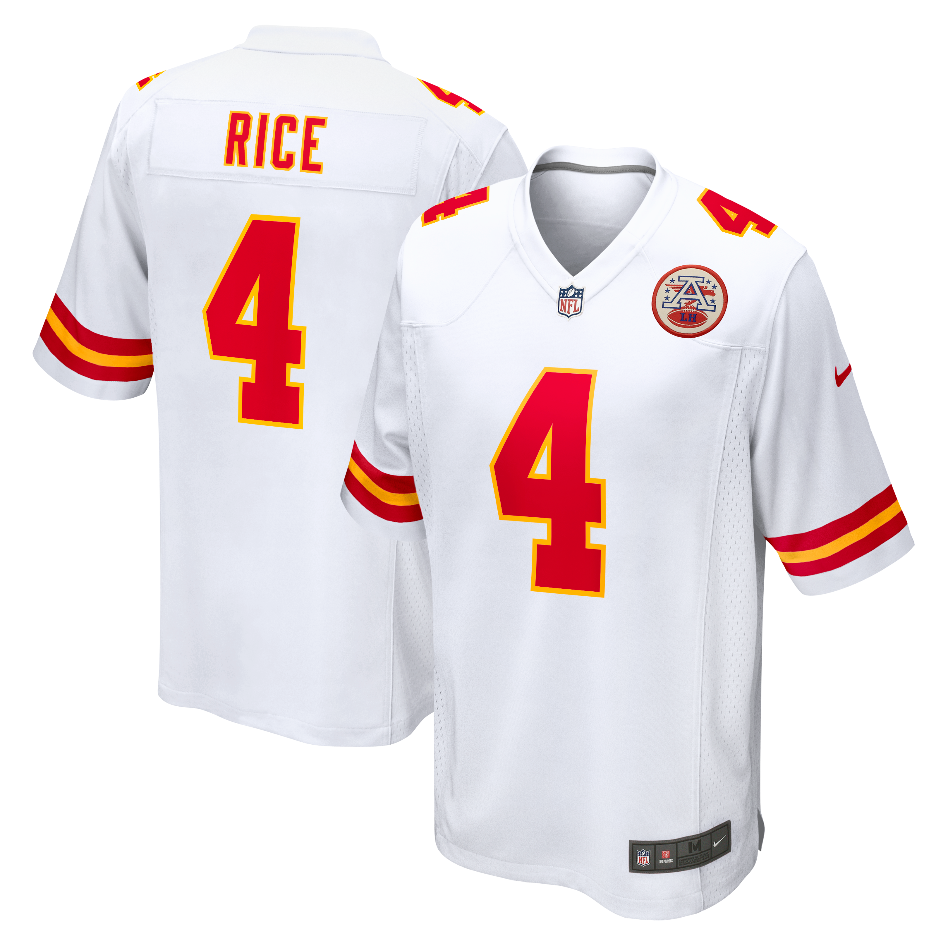 Kansas City Chiefs Nike Game Road Jersey - White - Rashee Rice - Youth, , rebel_hi-res