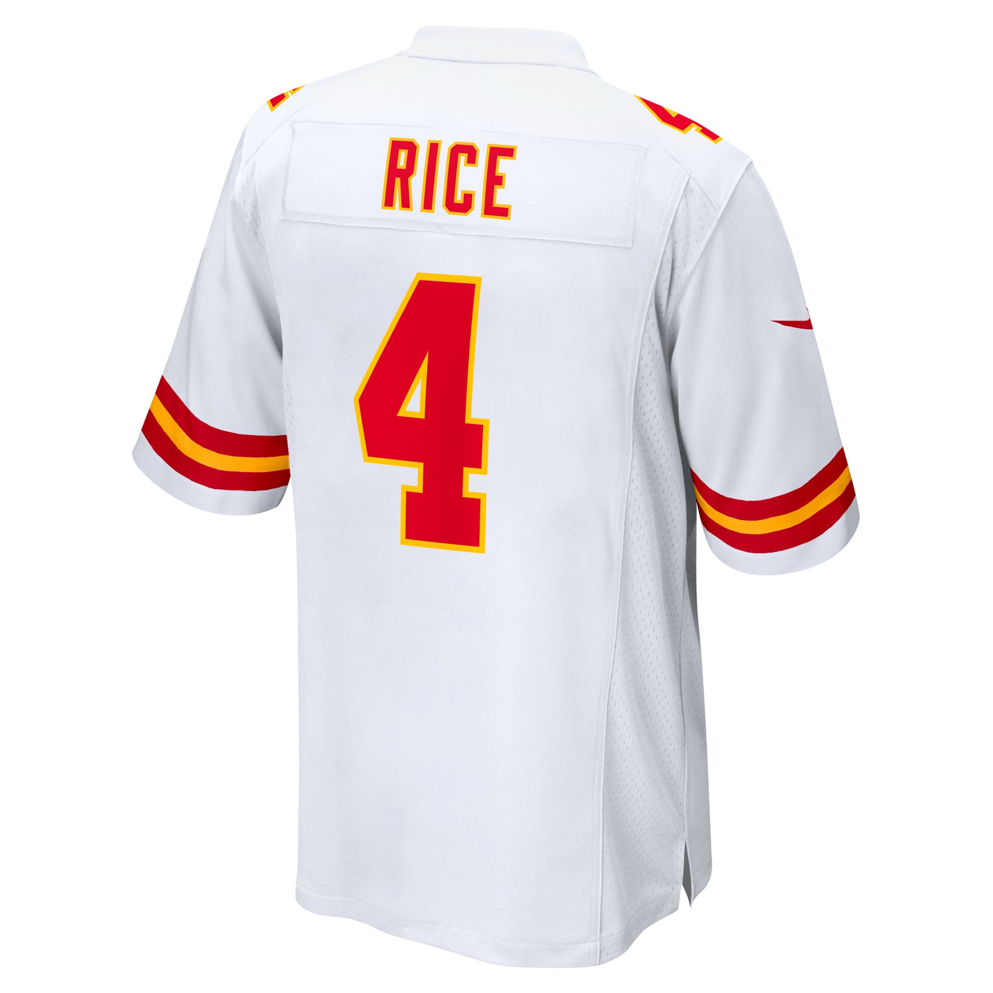 Kansas City Chiefs Nike Game Road Jersey - White - Rashee Rice - Youth, , rebel_hi-res