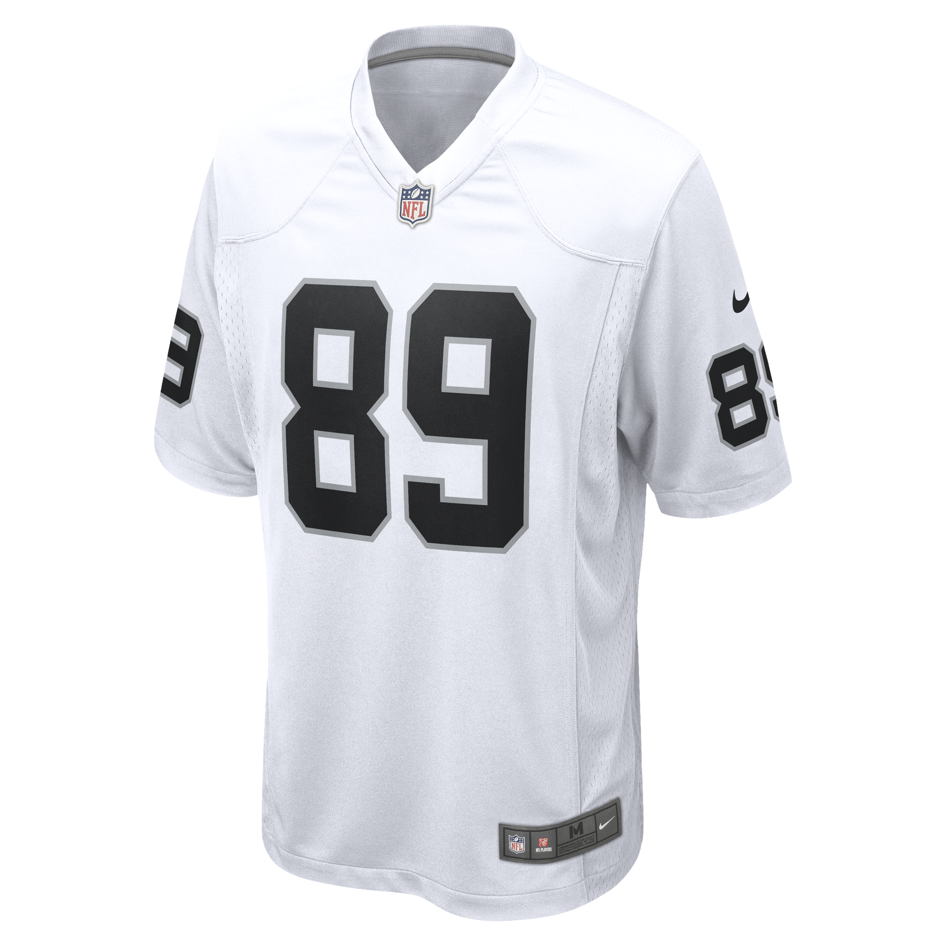 Las Vegas Raiders Nike Game Road Jersey - White - Brock Bowers - Mens, , rebel_hi-res