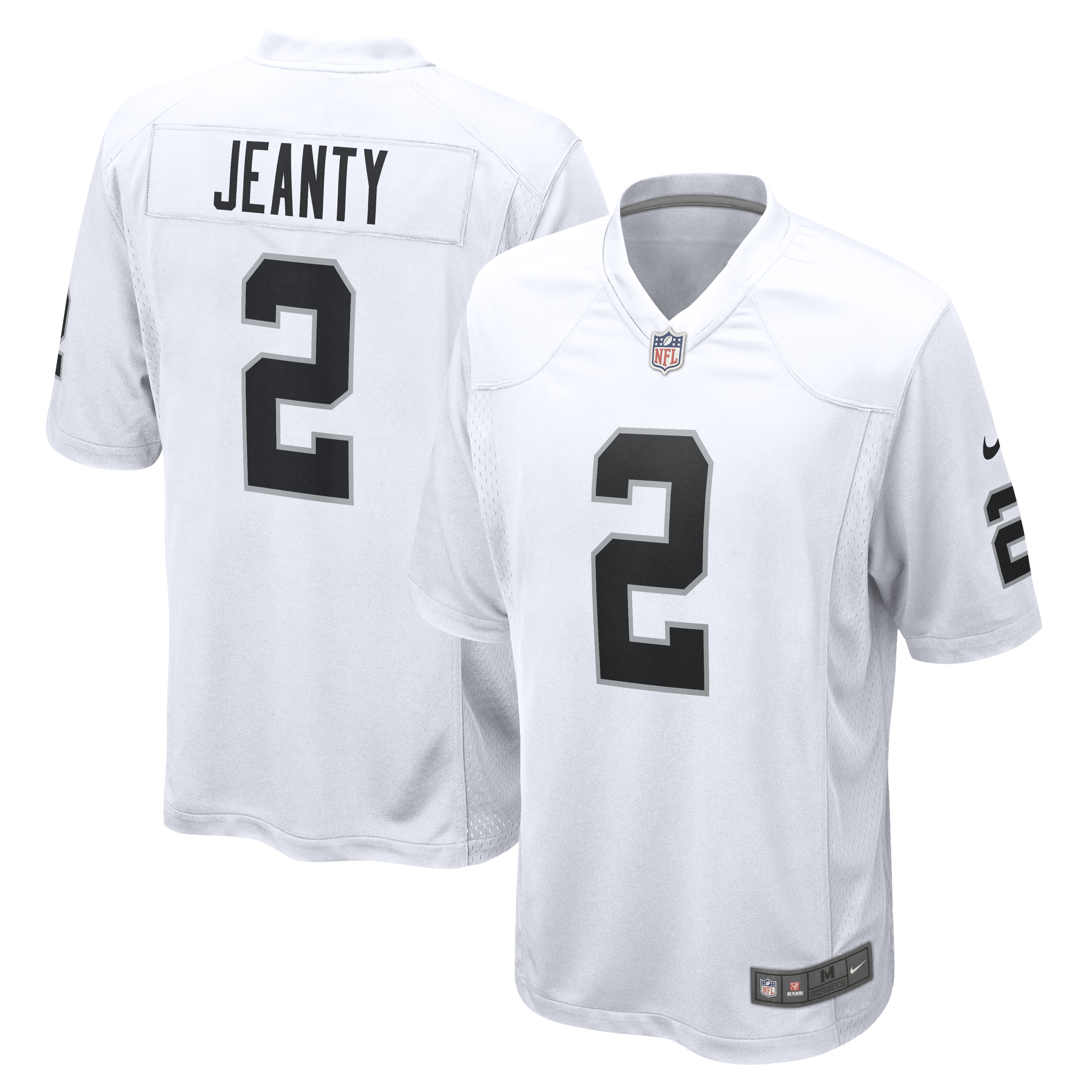 Las Vegas Raiders Road Game Jersey - White - Ashton Jeanty - Youth, , rebel_hi-res