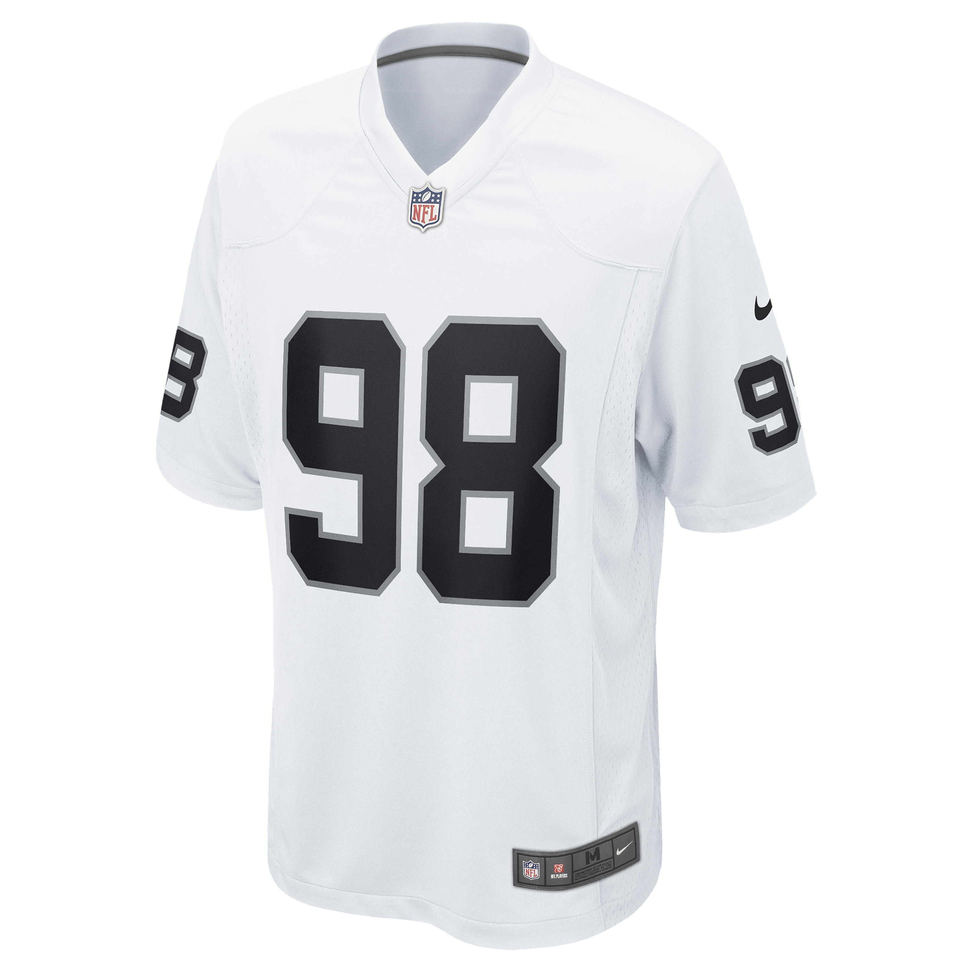 Las Vegas Raiders Road Game Jersey - White - Maxx Crosby - Youth, , rebel_hi-res