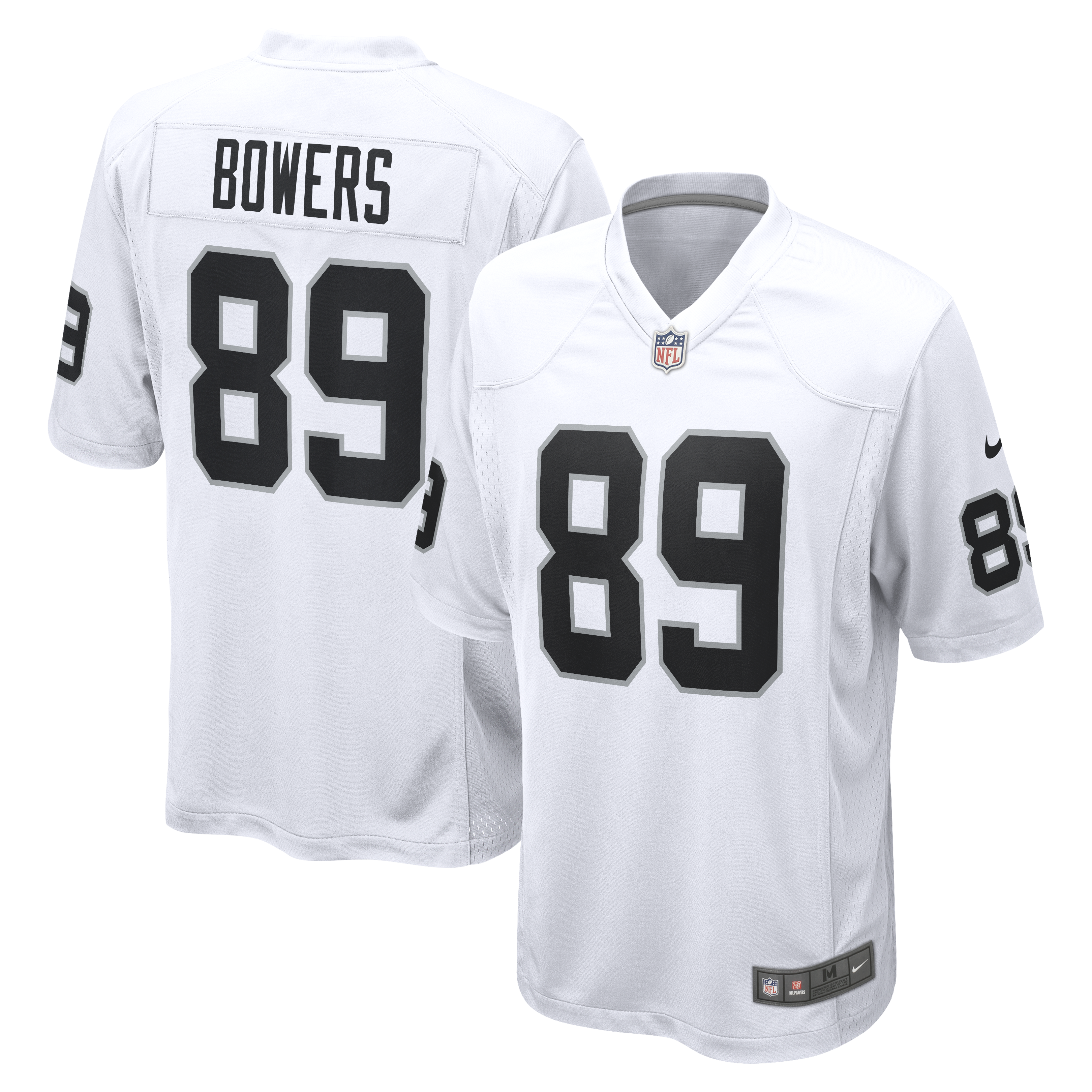 Las Vegas Raiders Road Game Jersey - White - Brock Bowers - Youth, , rebel_hi-res
