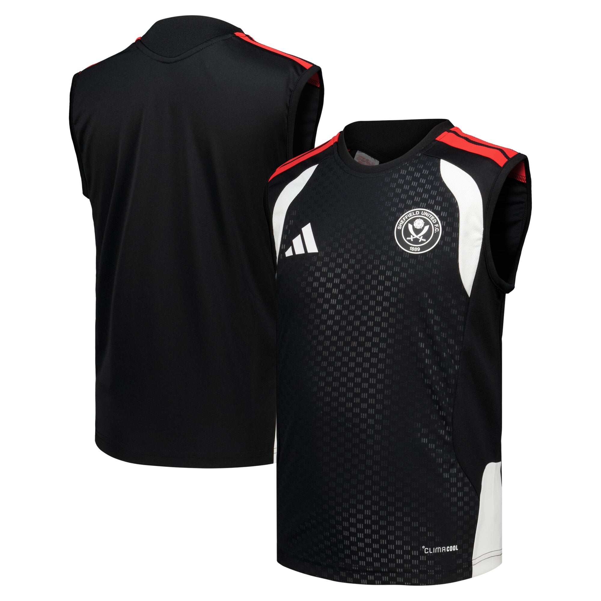 Sheffield United adidas Training Sleeveless Jersey - Black - Kids, , rebel_hi-res
