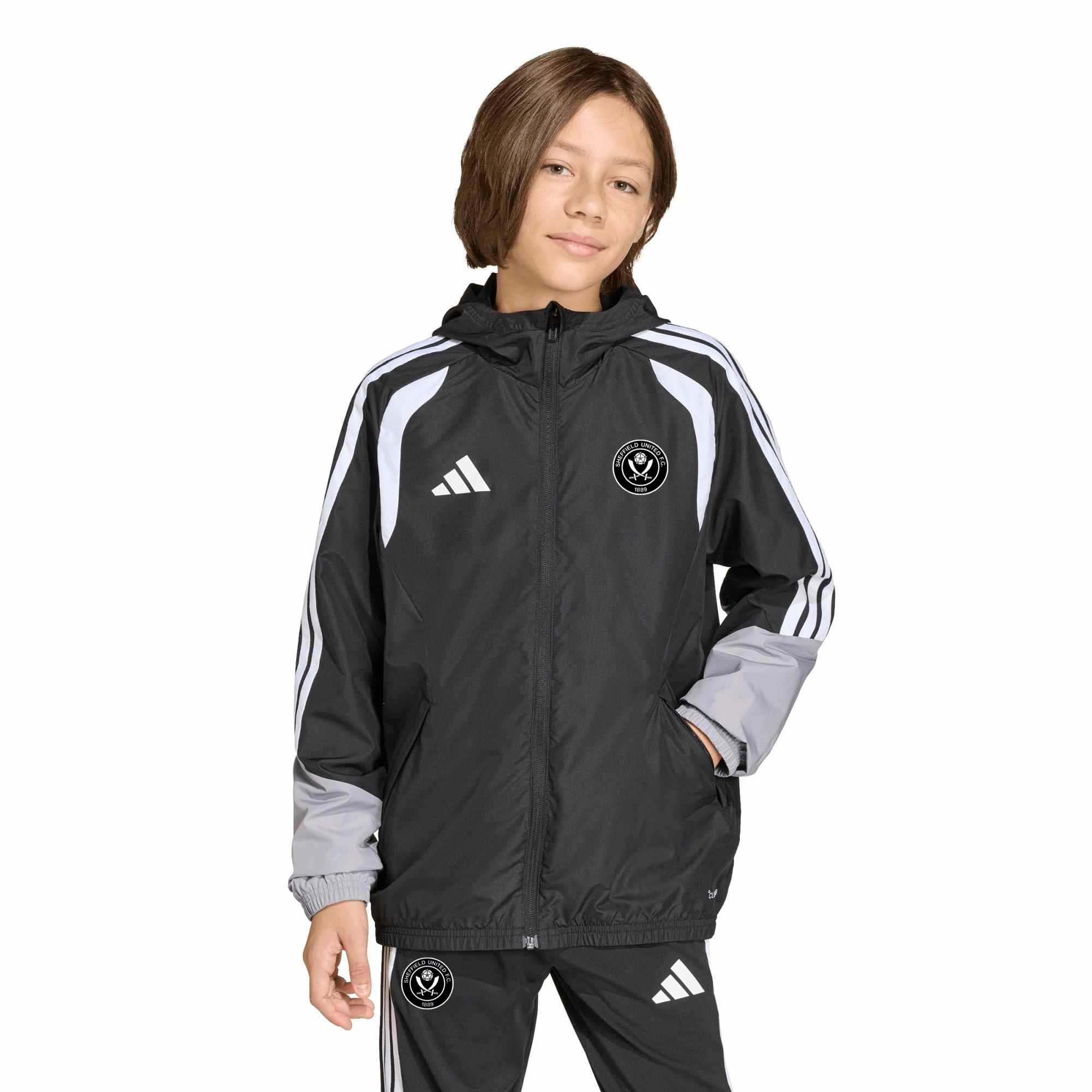 Sheffield United adidas Training All Weather Jacket - Black - Kids
