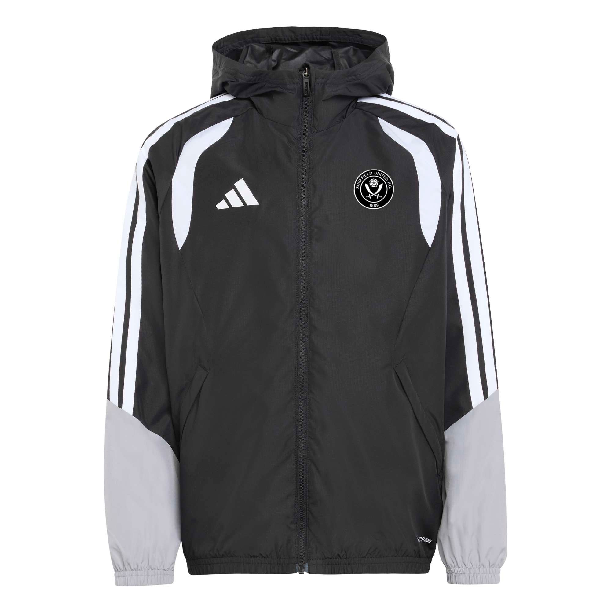 Sheffield United adidas Training All Weather Jacket - Black - Kids, , rebel_hi-res