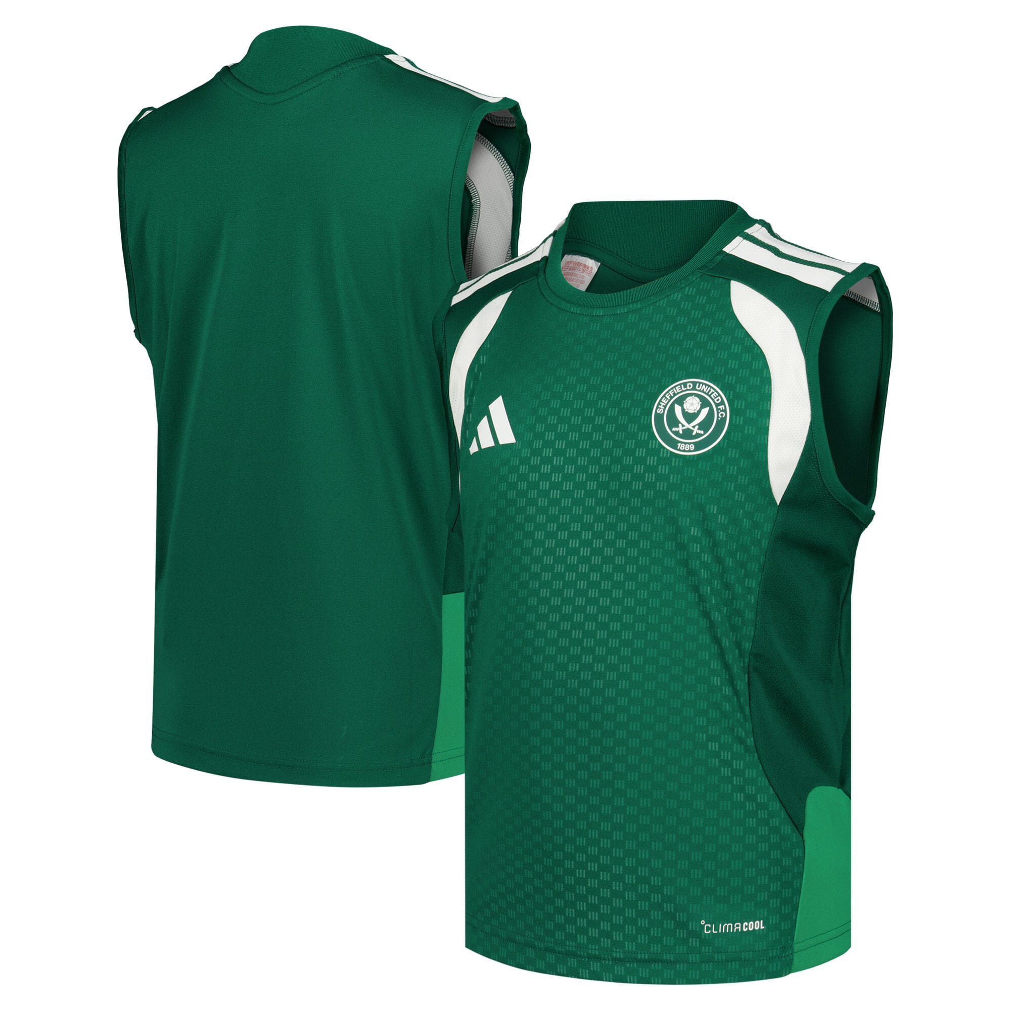 Sheffield United adidas Training Sleeveless Jersey - Dark Green - Kids, , rebel_hi-res