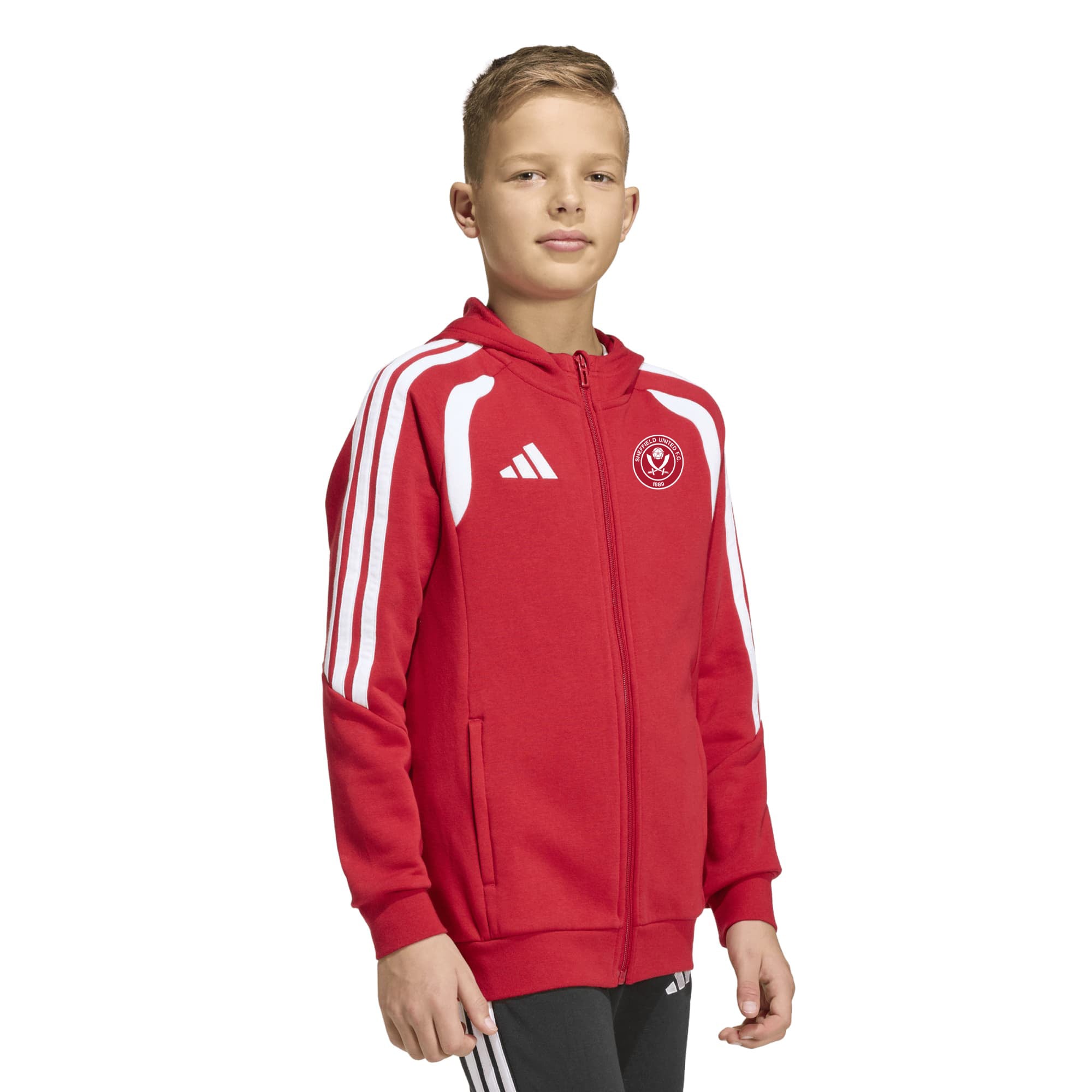 Sheffield United adidas Travel Full Zip Hoodie - Red - Kids
