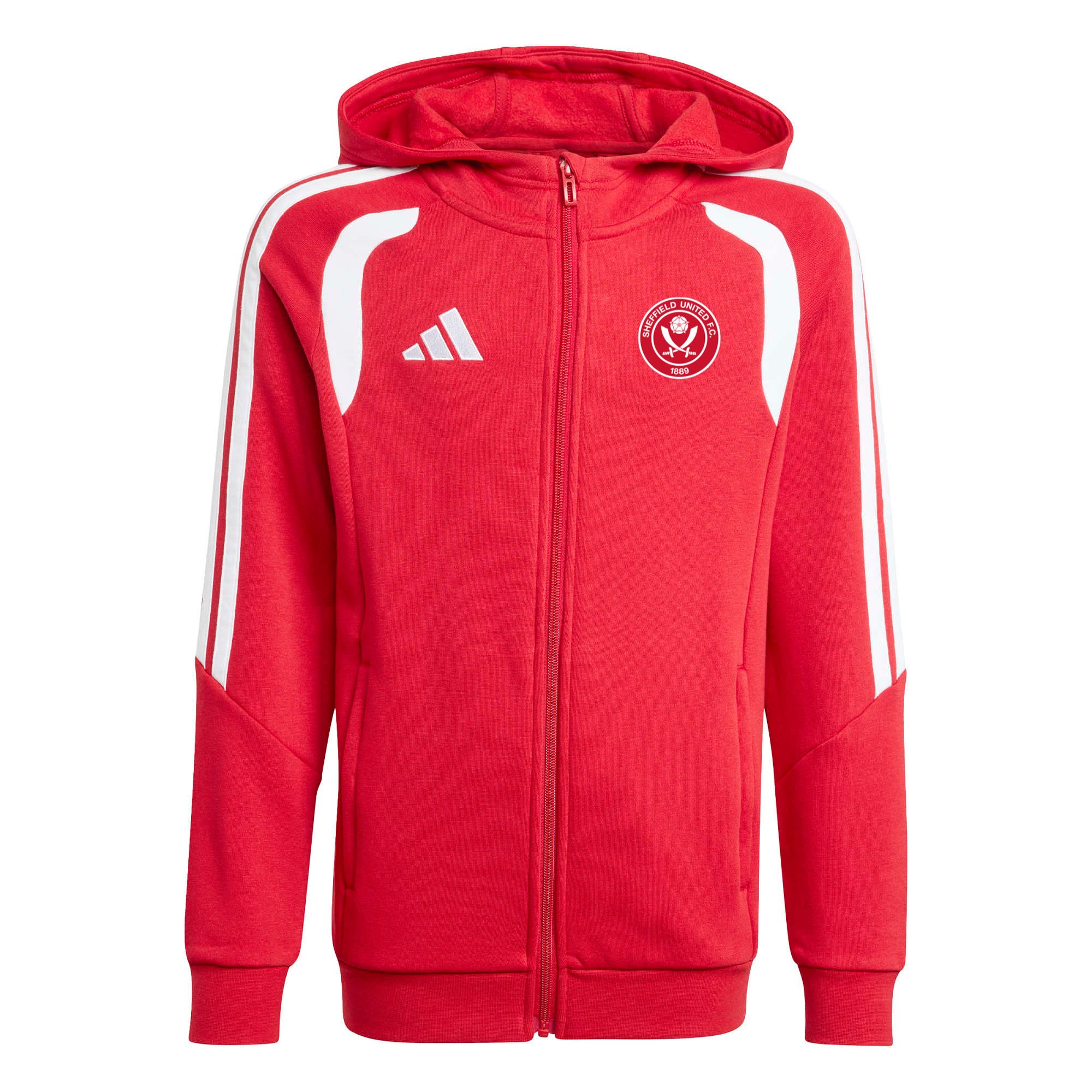 Sheffield United adidas Travel Full Zip Hoodie - Red - Kids, , rebel_hi-res