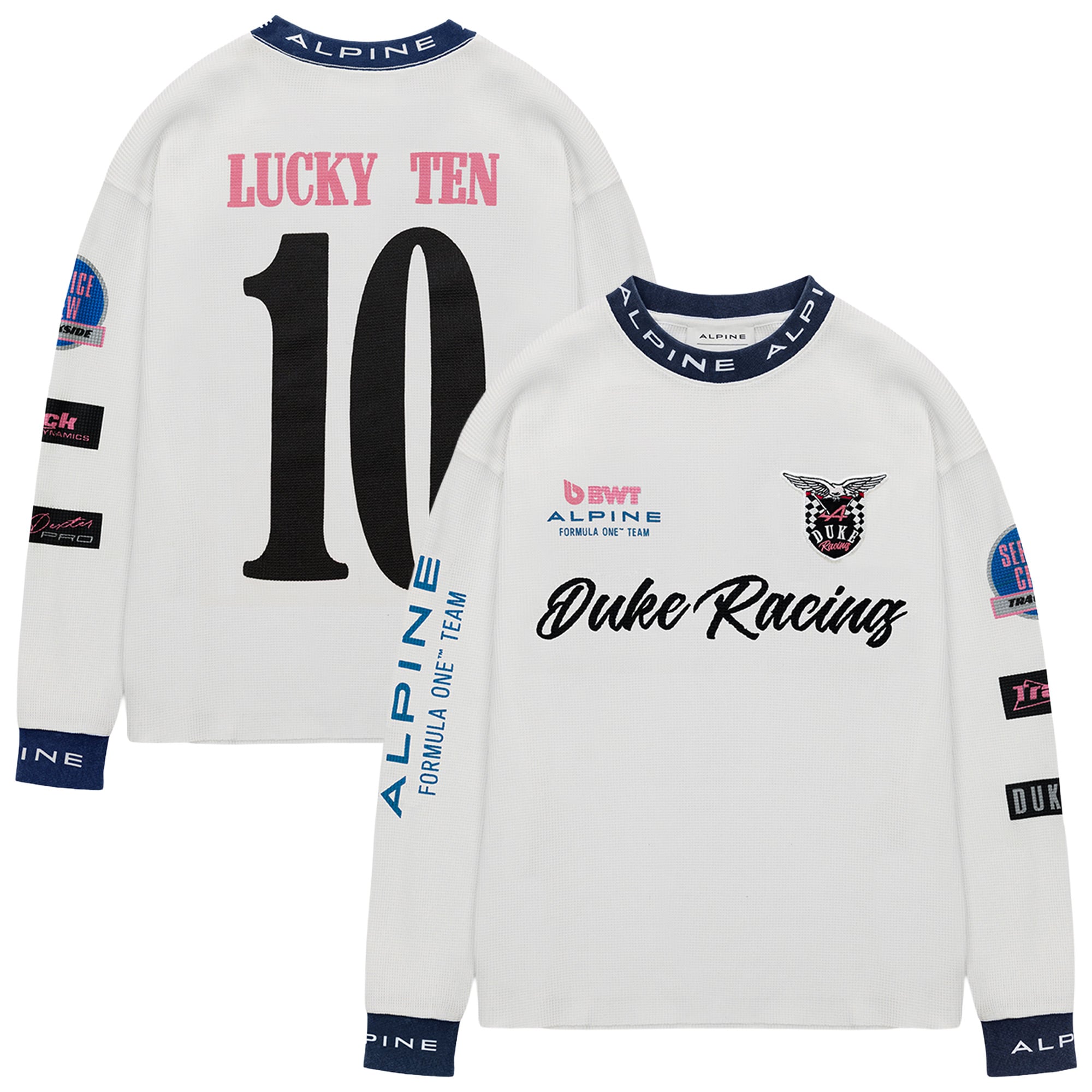 Alpine Duke + Dexter Vintage White Long Sleeve Waffle, , rebel_hi-res