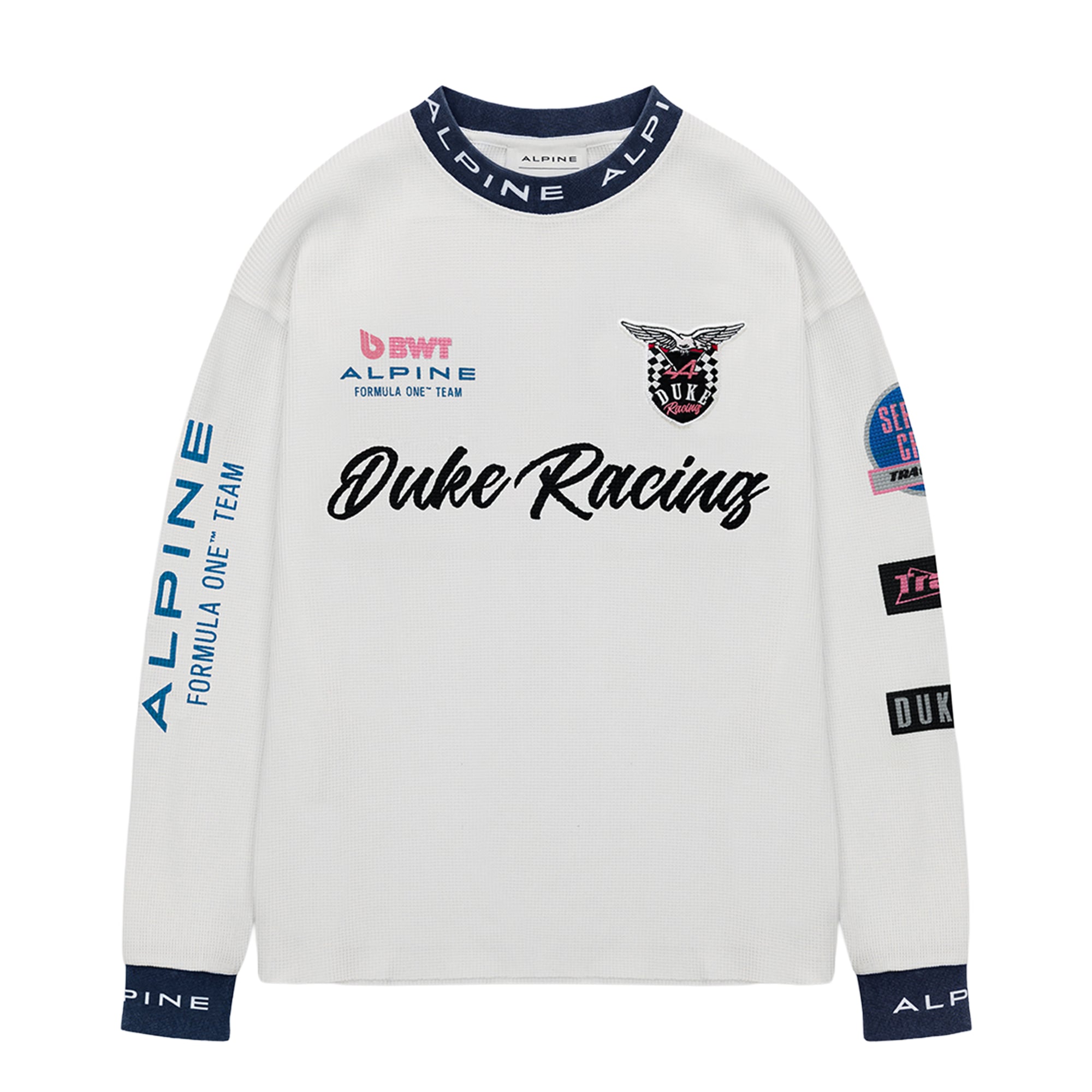 Alpine Duke + Dexter Vintage White Long Sleeve Waffle, , rebel_hi-res