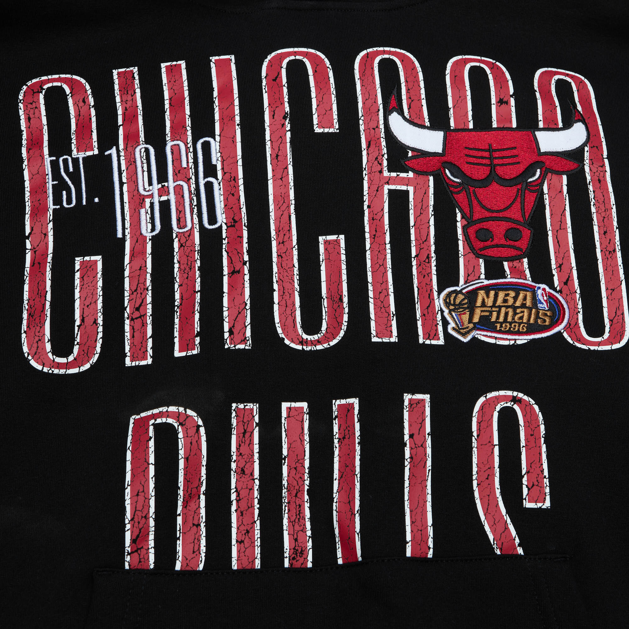 Chicago Bulls Mitchell & Ness Team Og Fleece 2.0 - Black - Mens, , rebel_hi-res