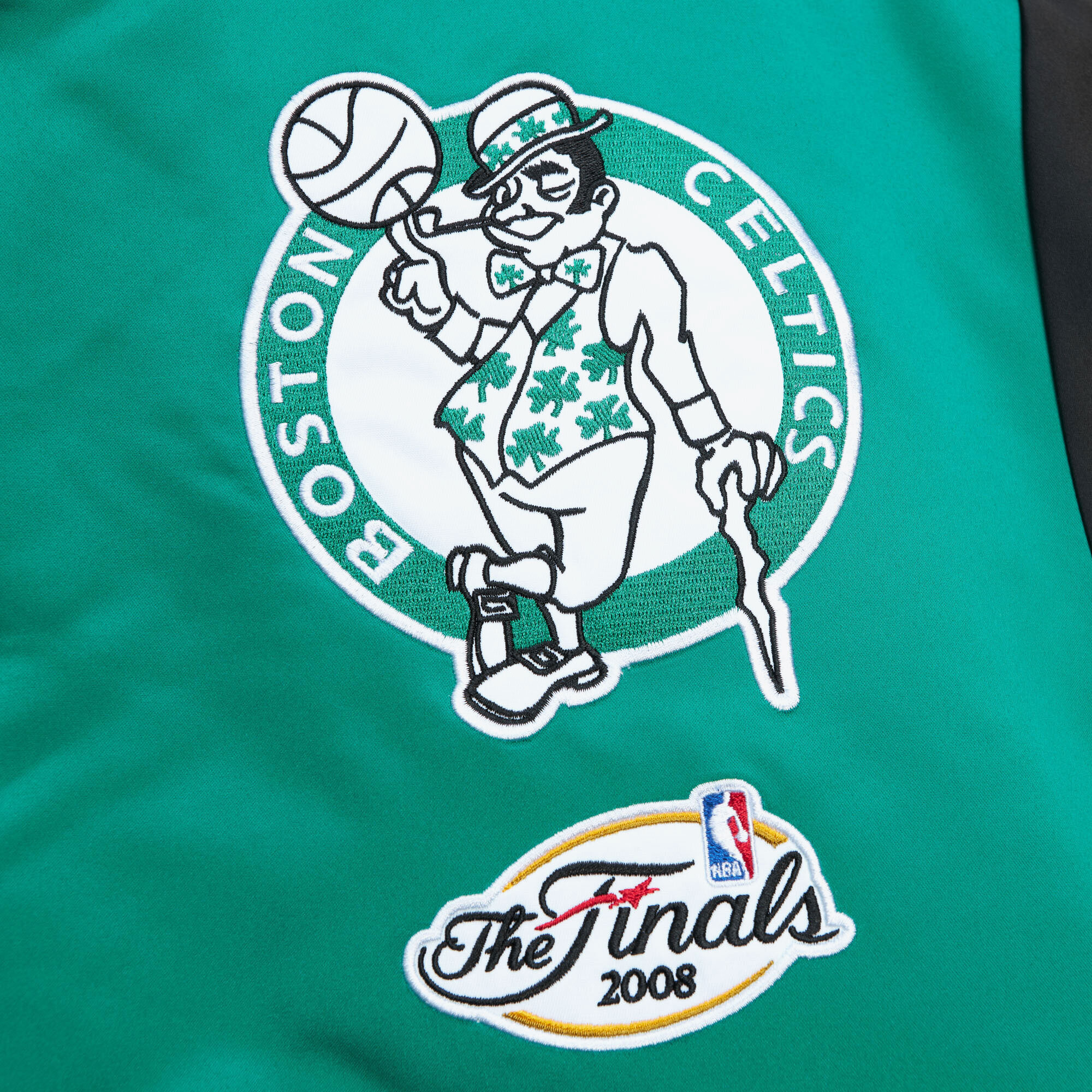 Boston Celtics Mitchell & Ness Heavyweight Satin Jacket - Kelly Green - Mens, , rebel_hi-res