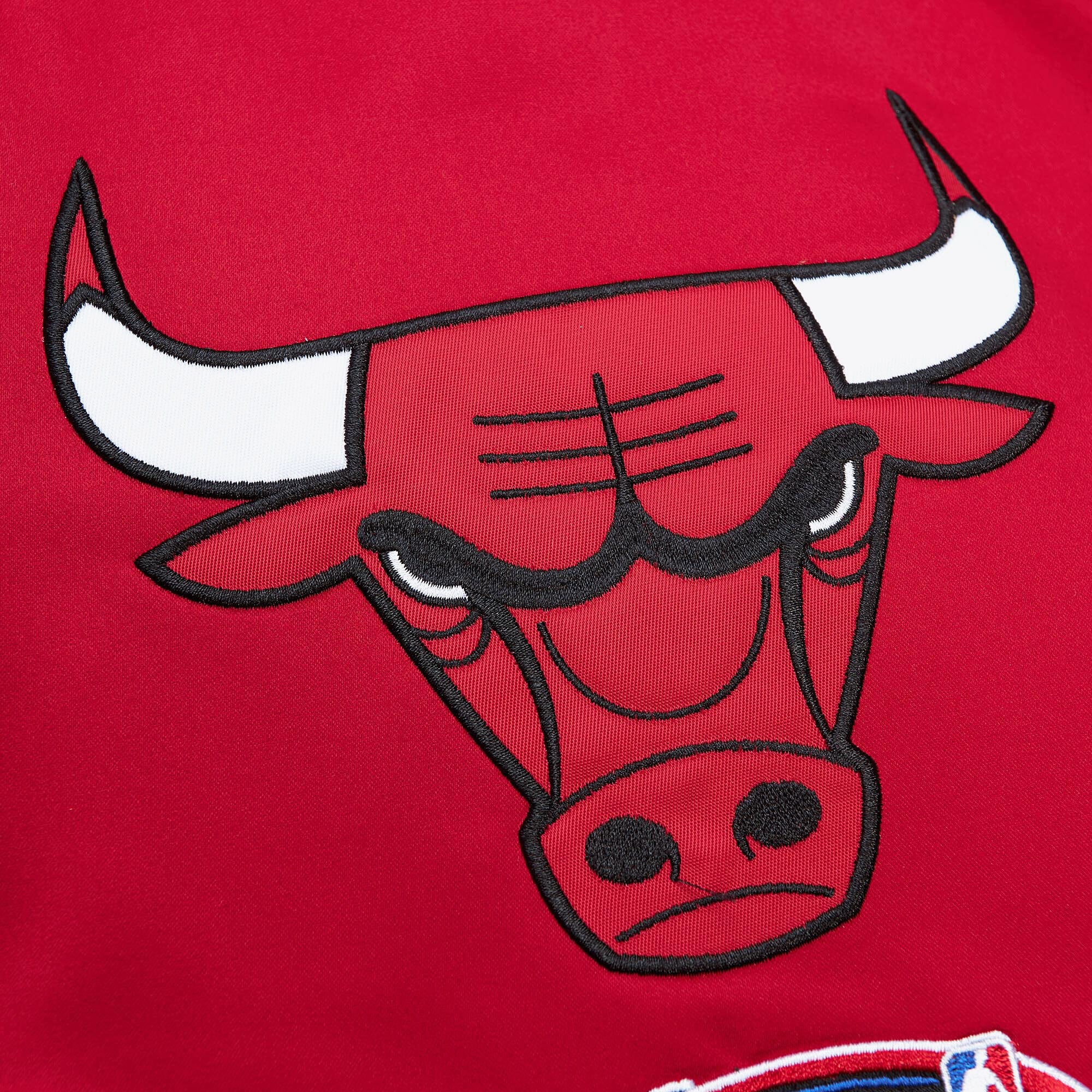 Chicago Bulls Mitchell & Ness Heavyweight Satin Jacket - Scarlet - Mens, , rebel_hi-res