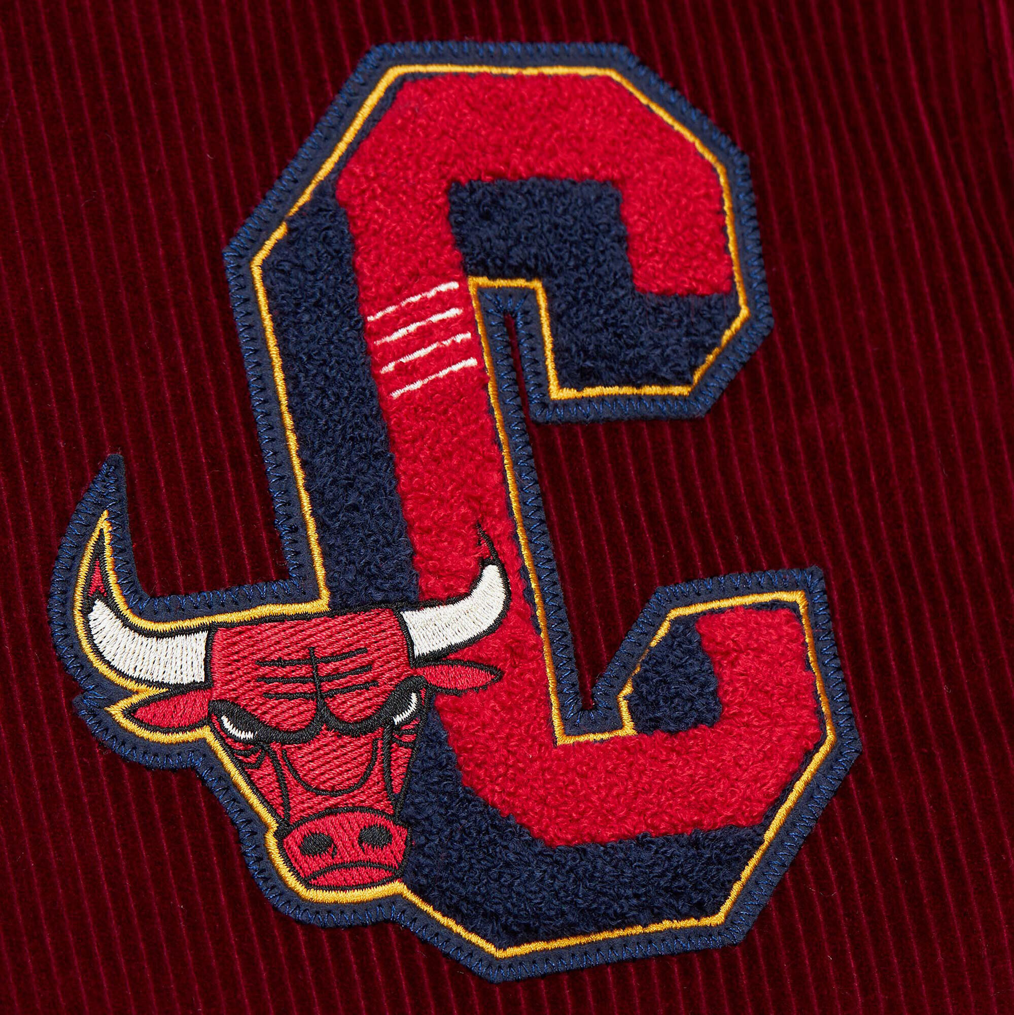 Chicago Bulls Mitchell & Ness Collegiate Coaches Jacket - Dark Red - Mens, , rebel_hi-res